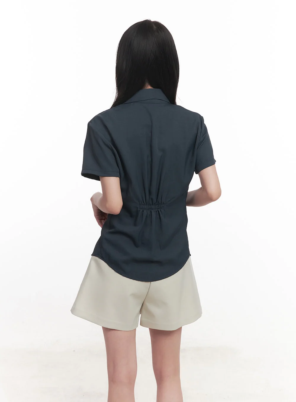 Slim-Fit Buttoned Half-Sleeve Shirt CA510 - Image 7