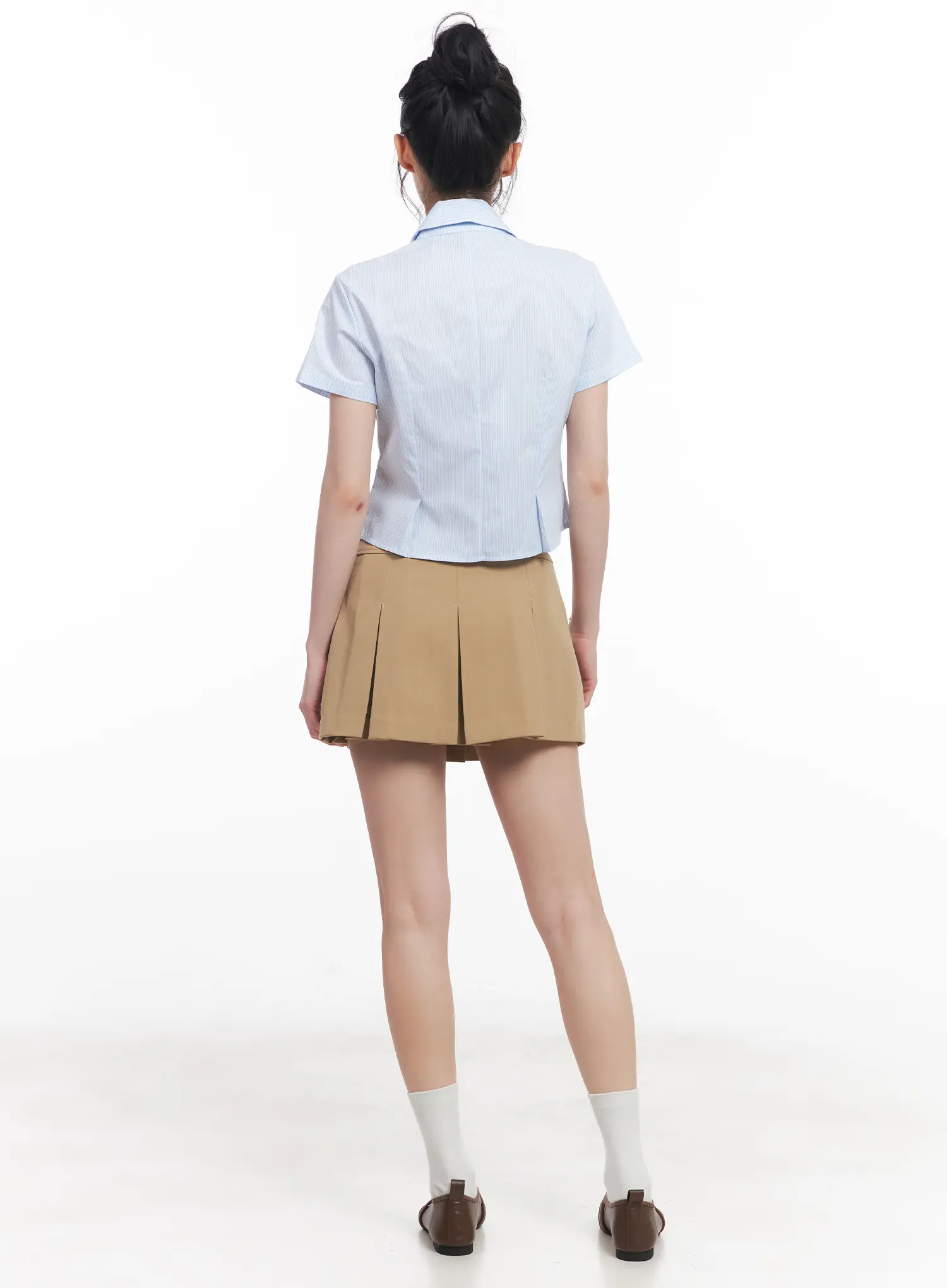 Slim-Fit Cropped Button-Up Shirt CU511 - Image 7