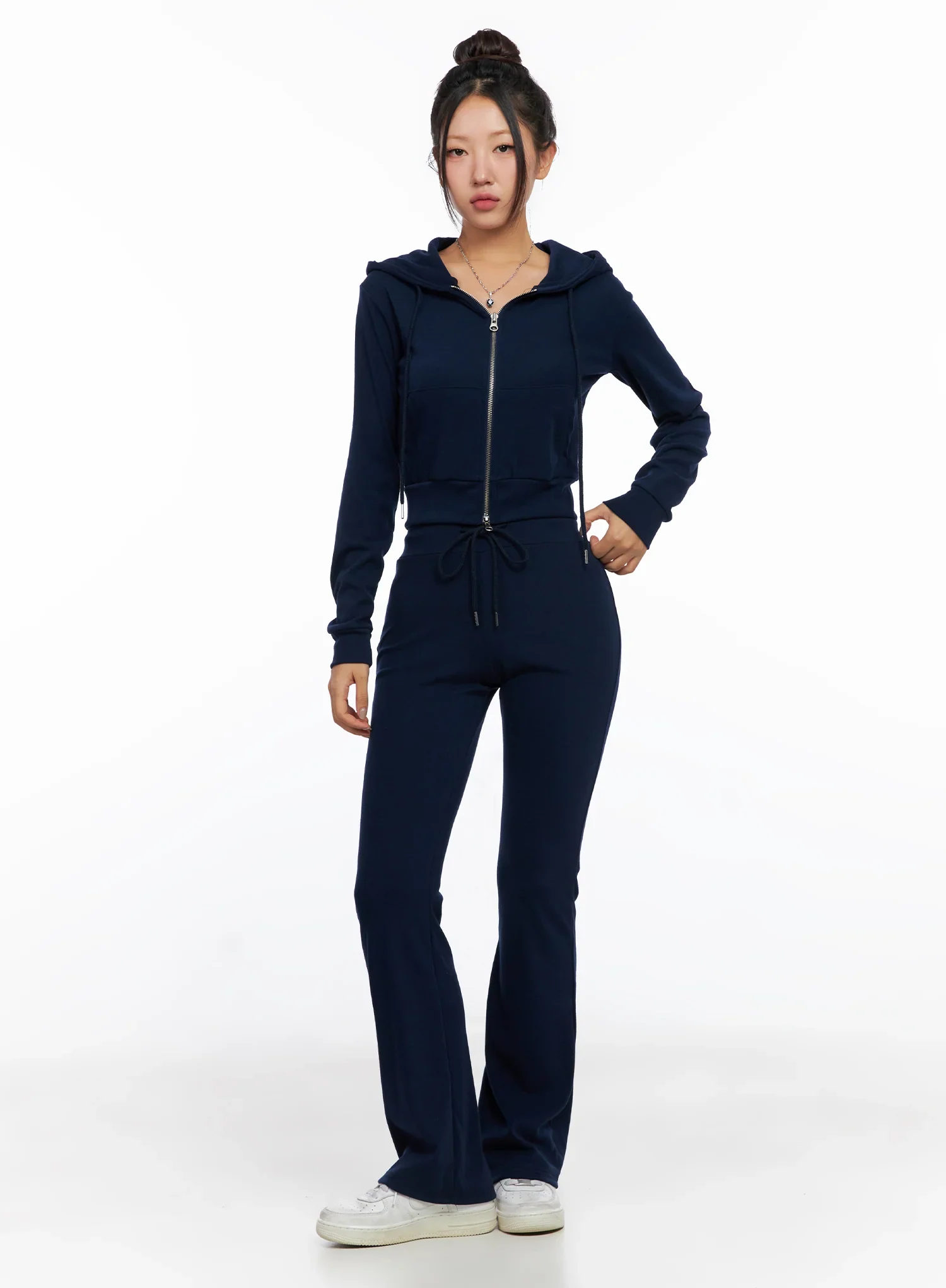 Slim Fit Cropped Zip-Up Hoodie CO515 - Image 4