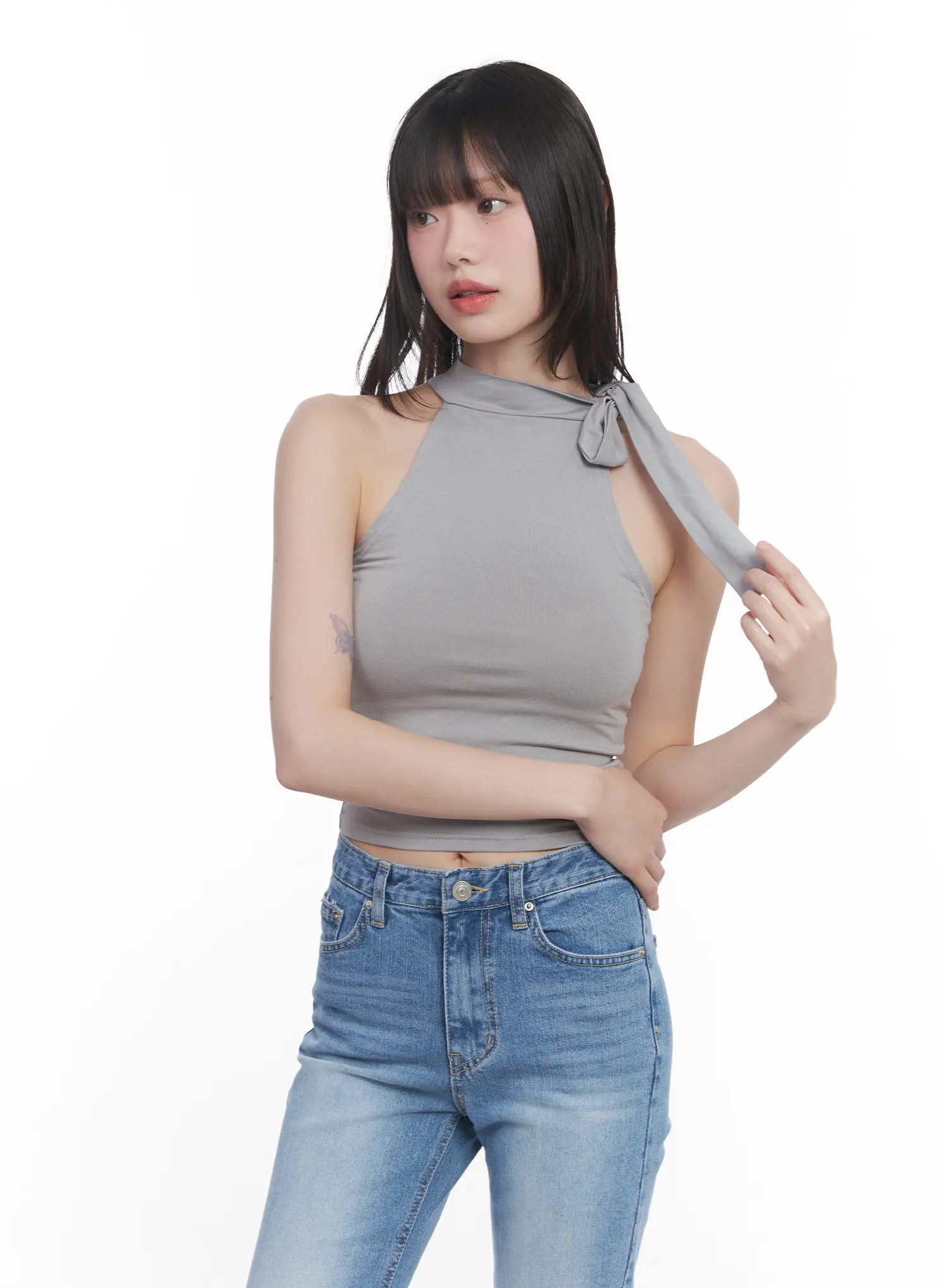 Slim-Fit Halter-Tie Tank Top CU520 - Image 12