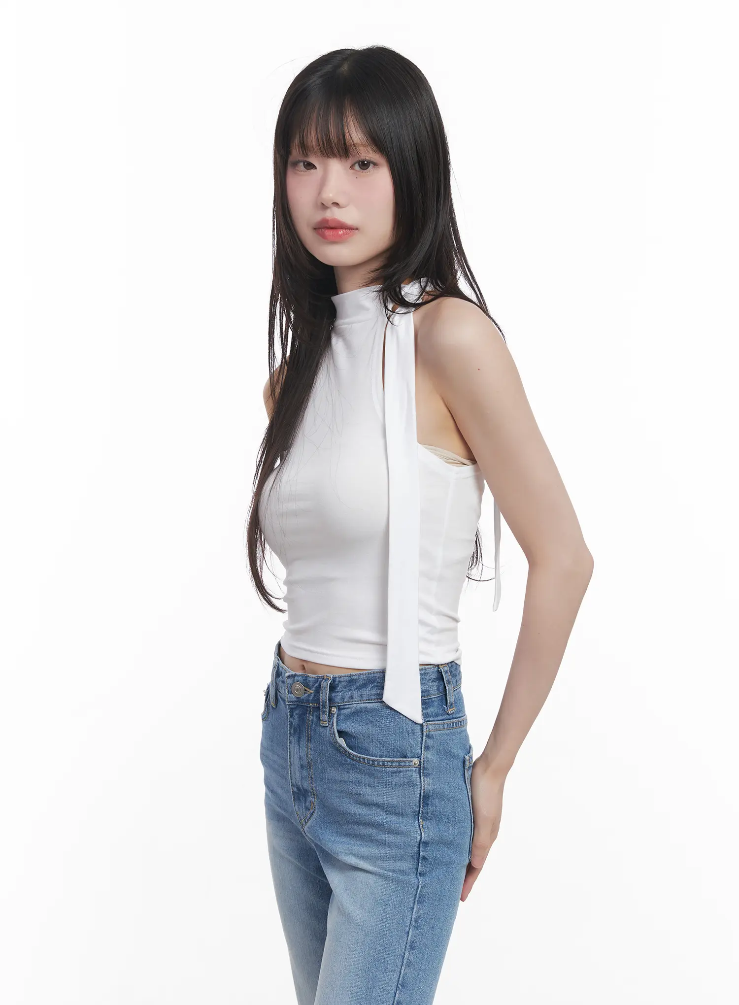 Slim-Fit Halter-Tie Tank Top CU520 - Image 14
