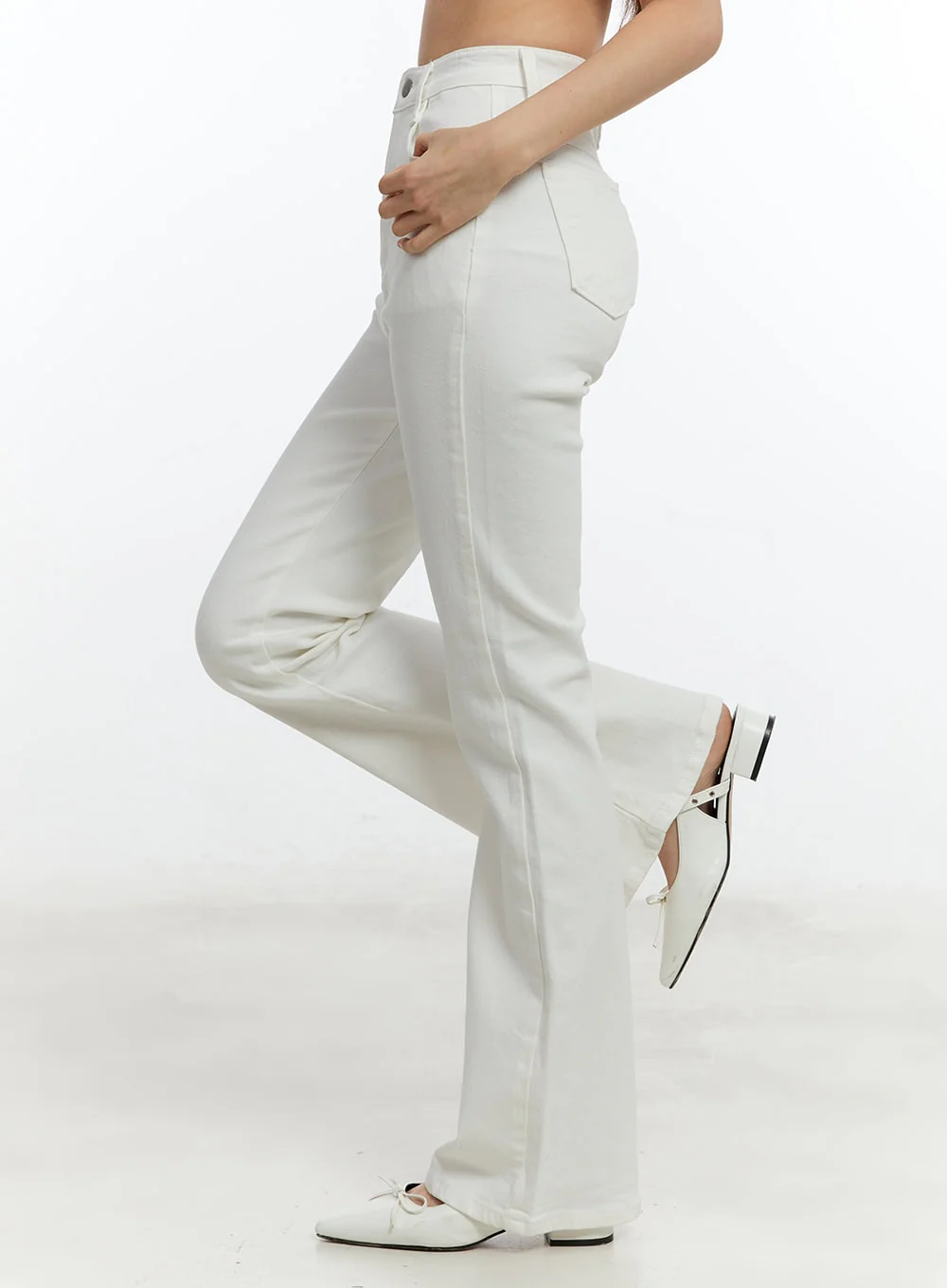 Slim-Fit High-Waisted Flared Trousers CM521 - Image 6