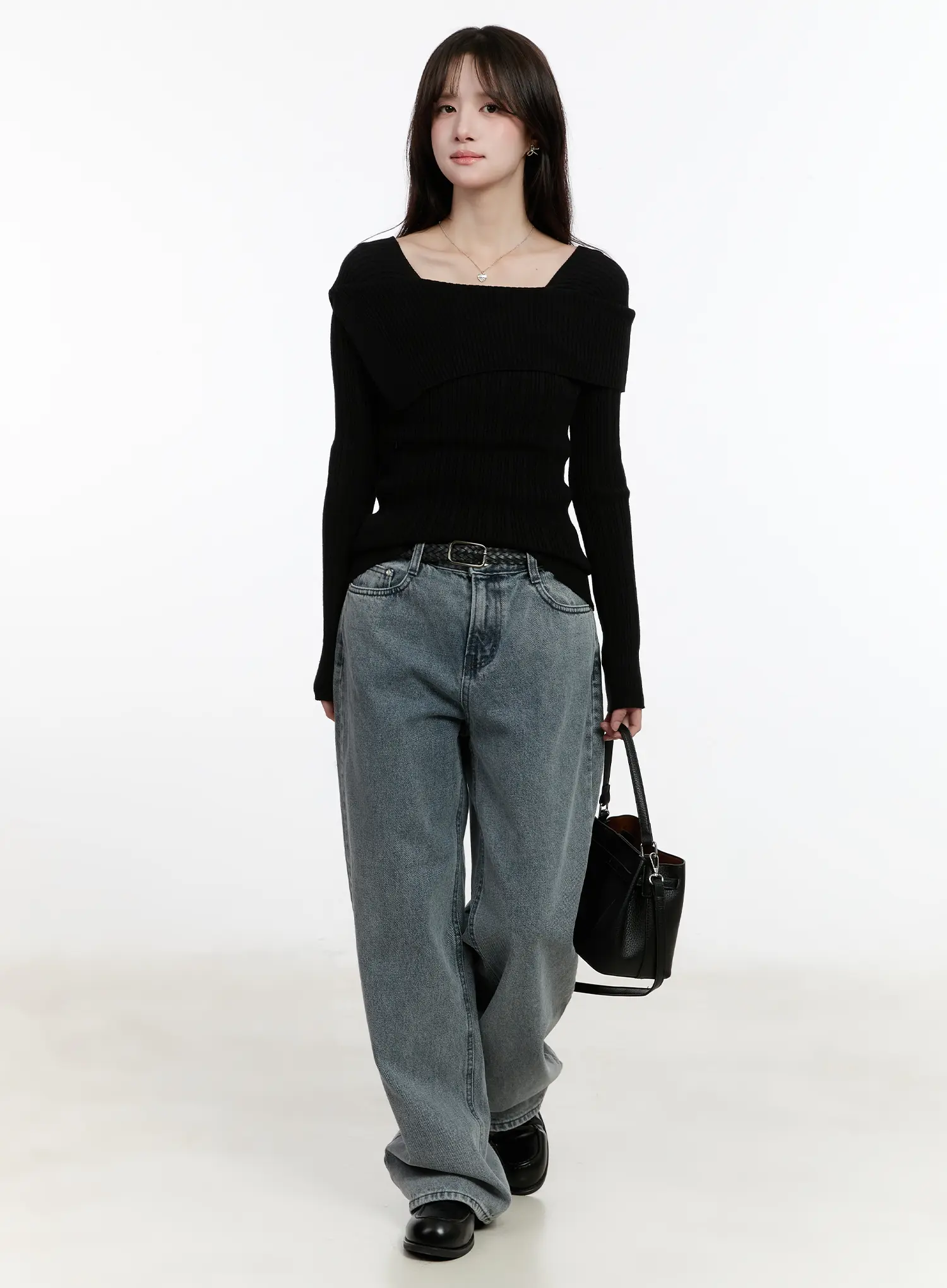 Slim Fit Ribbed Long Sleeve Knit Top CM510 - Image 3