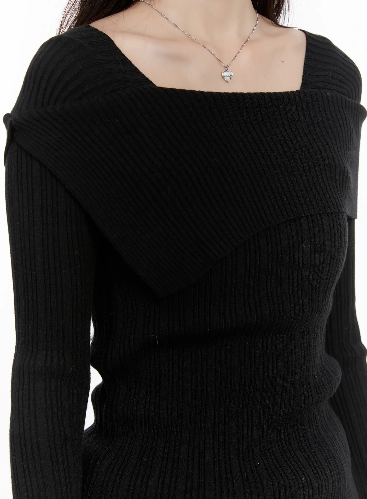 Slim Fit Ribbed Long Sleeve Knit Top CM510 - Image 5