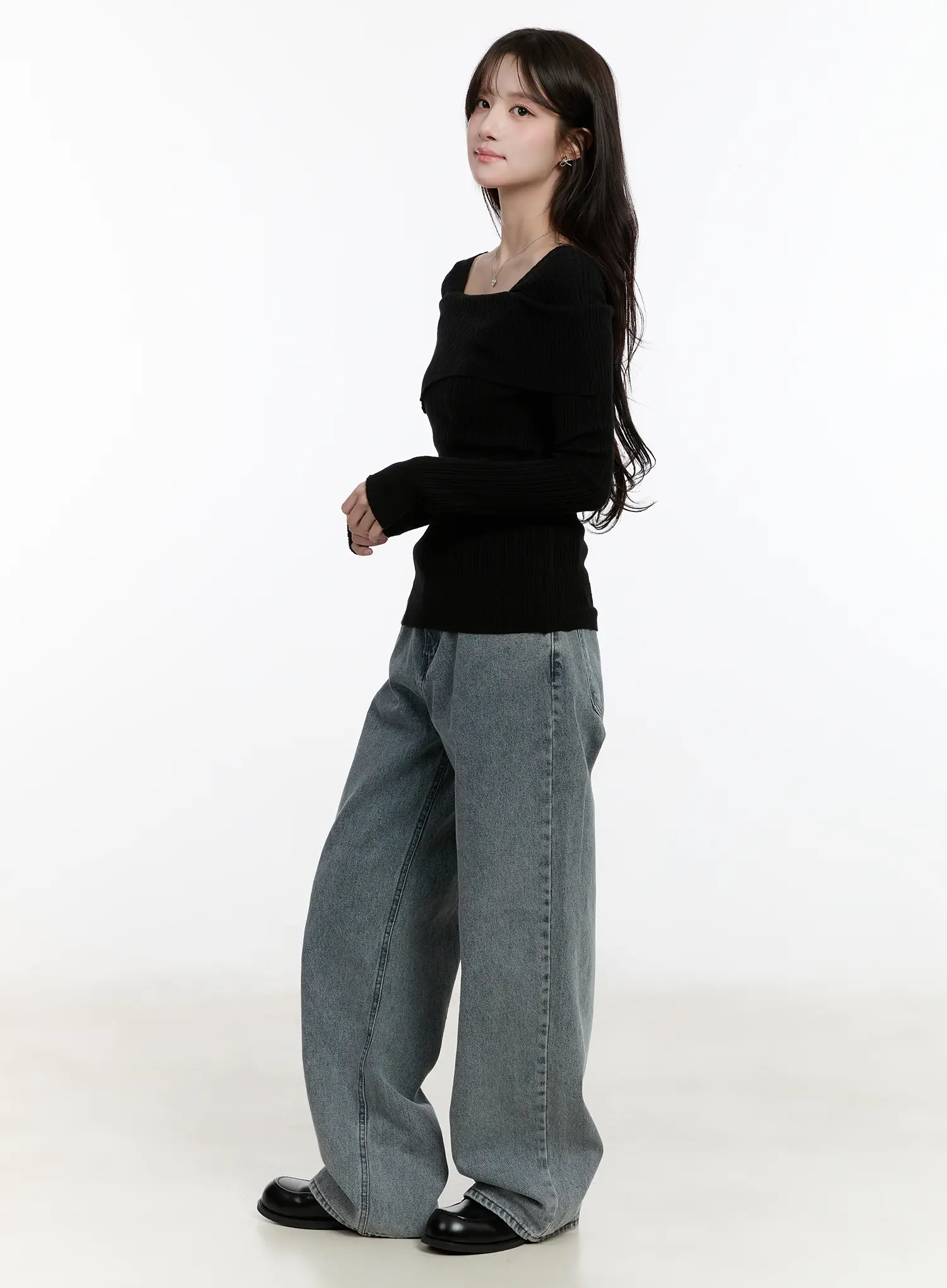 Slim Fit Ribbed Long Sleeve Knit Top CM510 - Image 8
