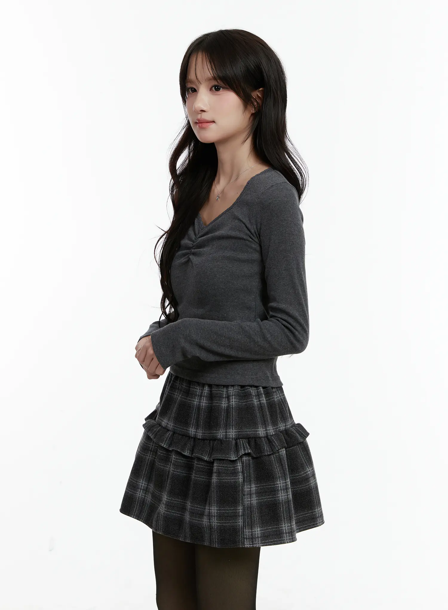 Slim Fit Shirred Long Sleeve Top CD514 - Image 5