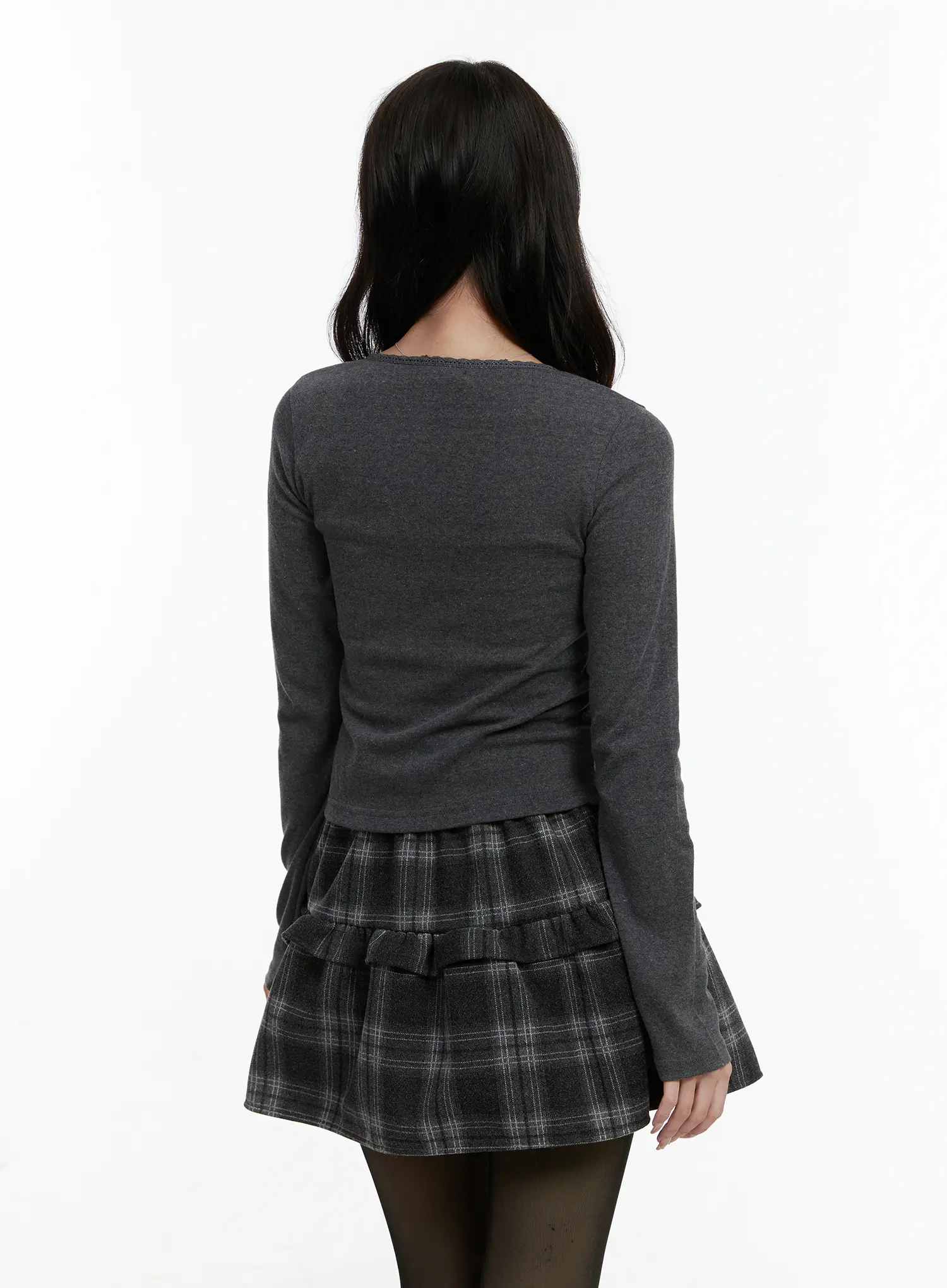 Slim Fit Shirred Long Sleeve Top CD514 - Image 7