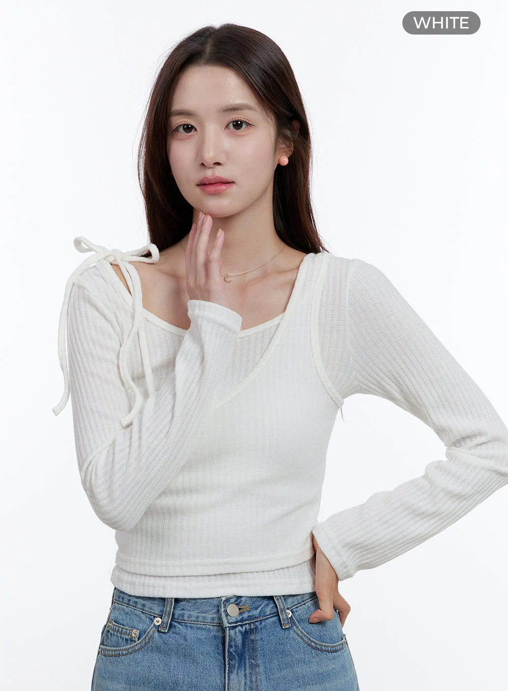 Slim Fit Strap Long Sleeve Set OO407 - Image 10