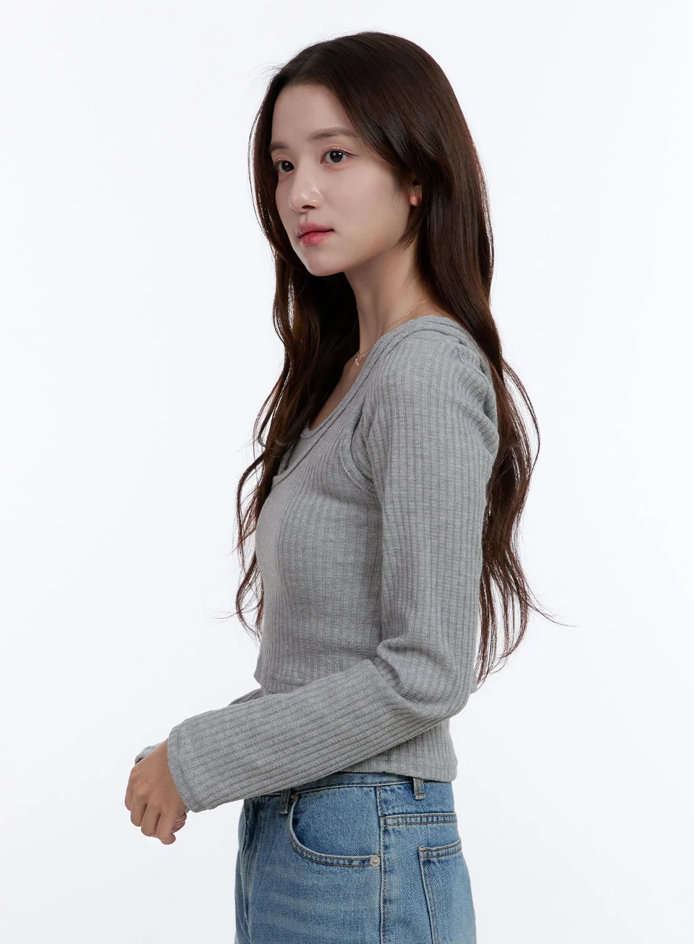 Slim Fit Strap Long Sleeve Set OO407 - Image 6
