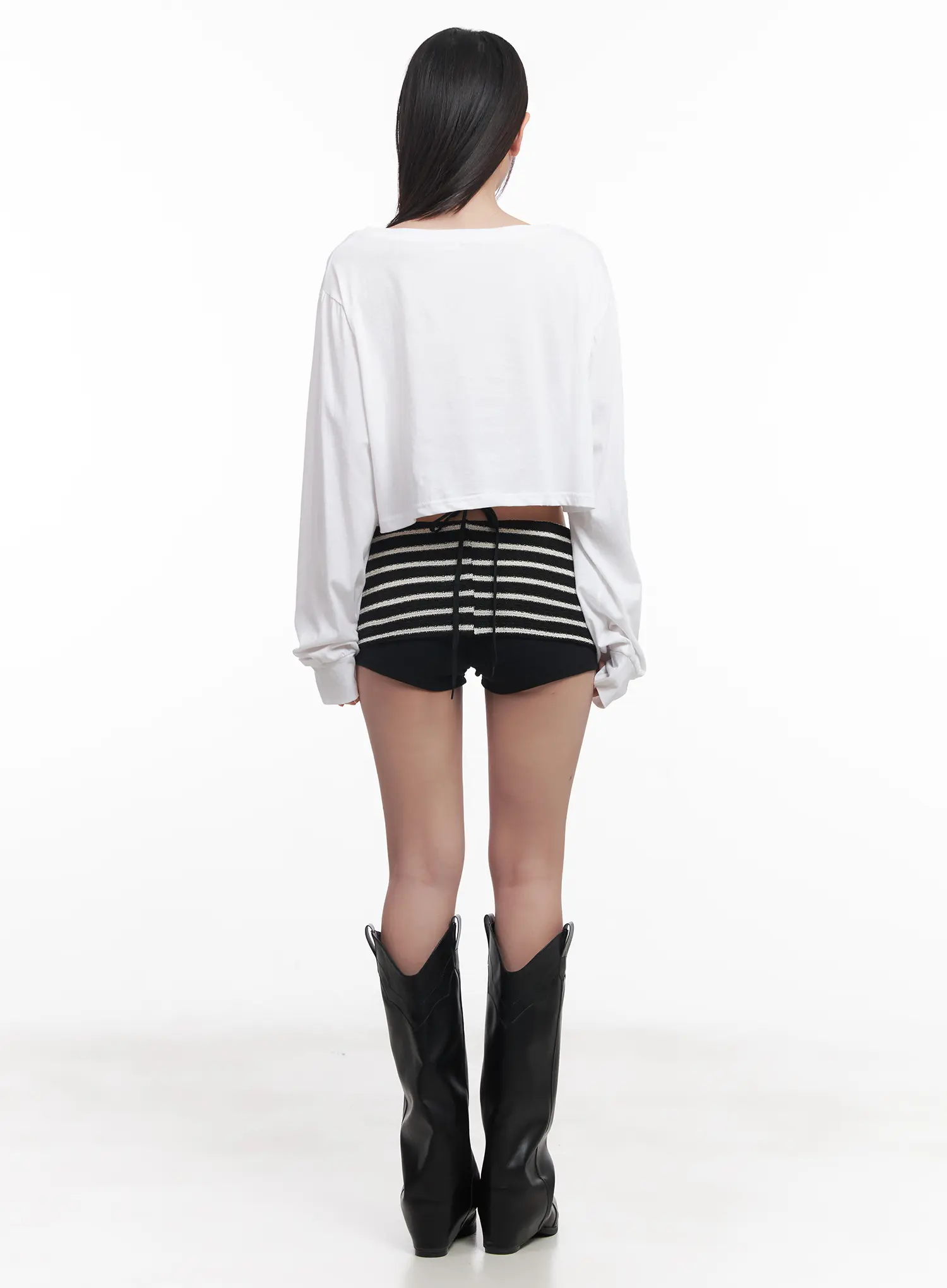 Slim-Fit Striped Shorts CU516 - Image 8
