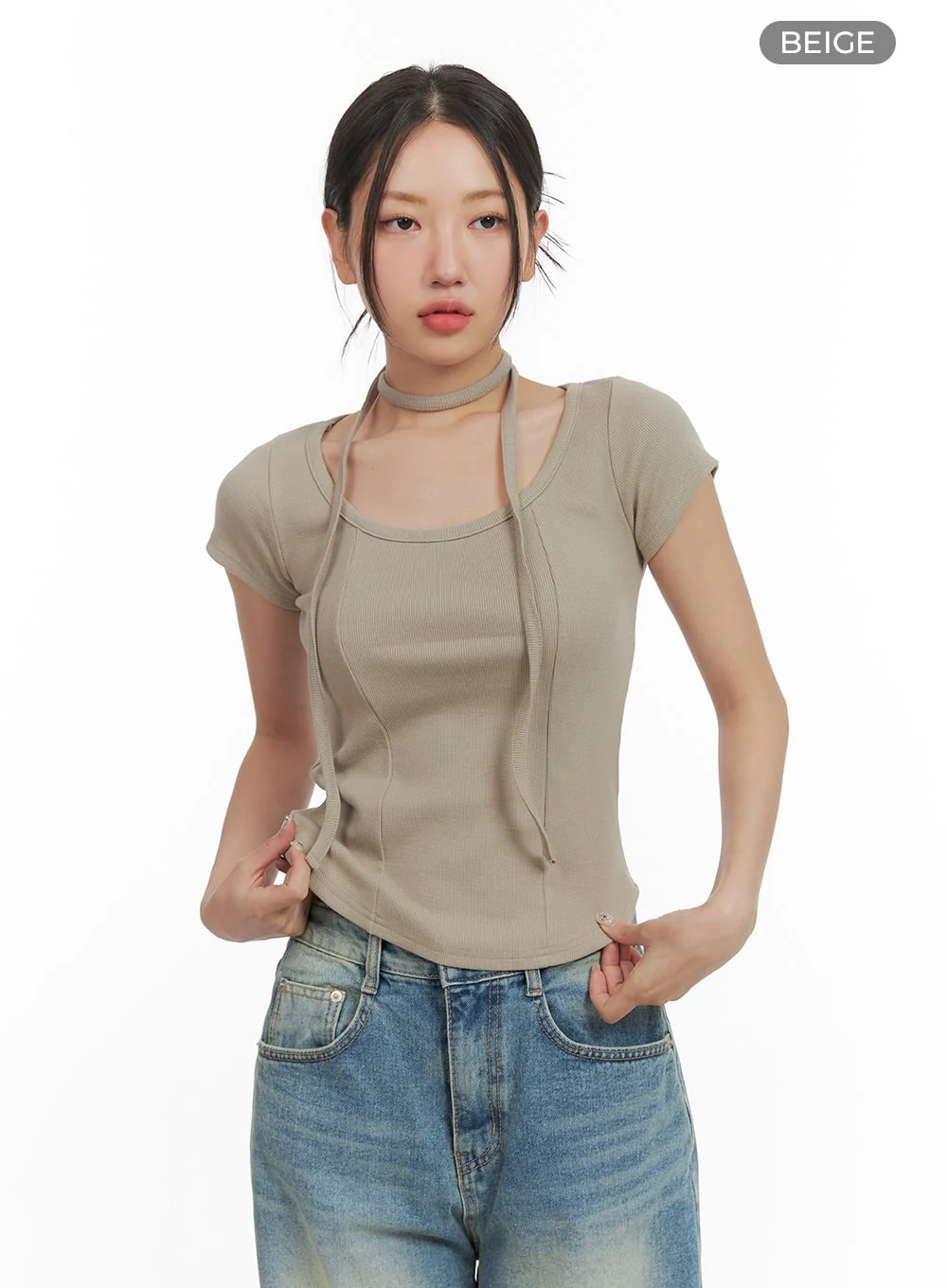Slim Fit U Neck Top CY423 - Image 5