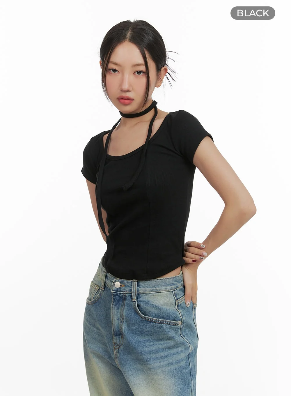 Slim Fit U Neck Top CY423 - Image 8