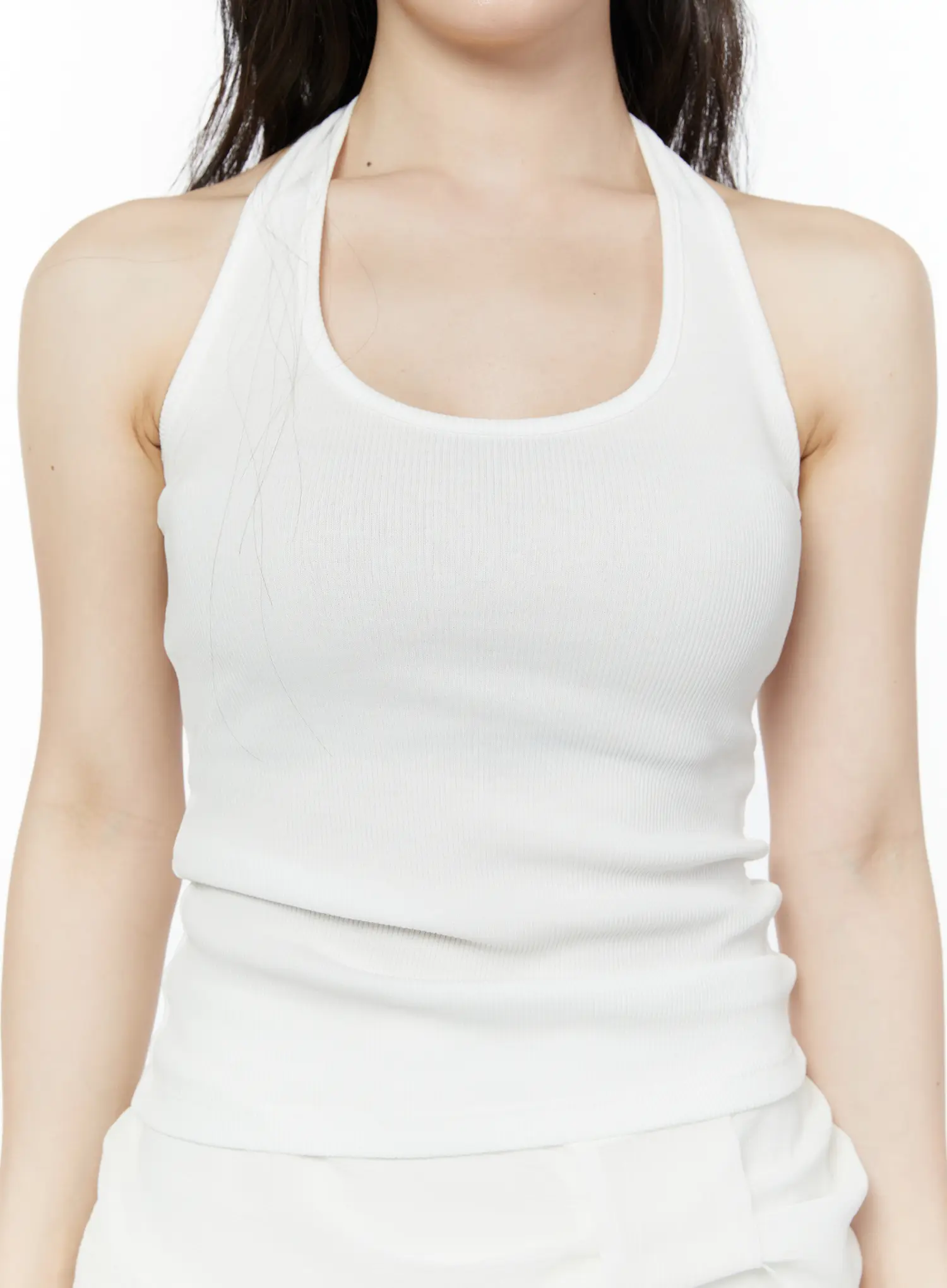 Slim Ribbed Halter Top IY511 - Image 5