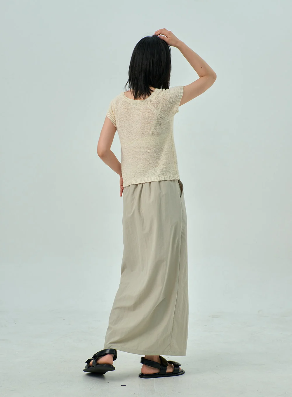 Slit Nylon Maxi Skirt OY310 - Image 7