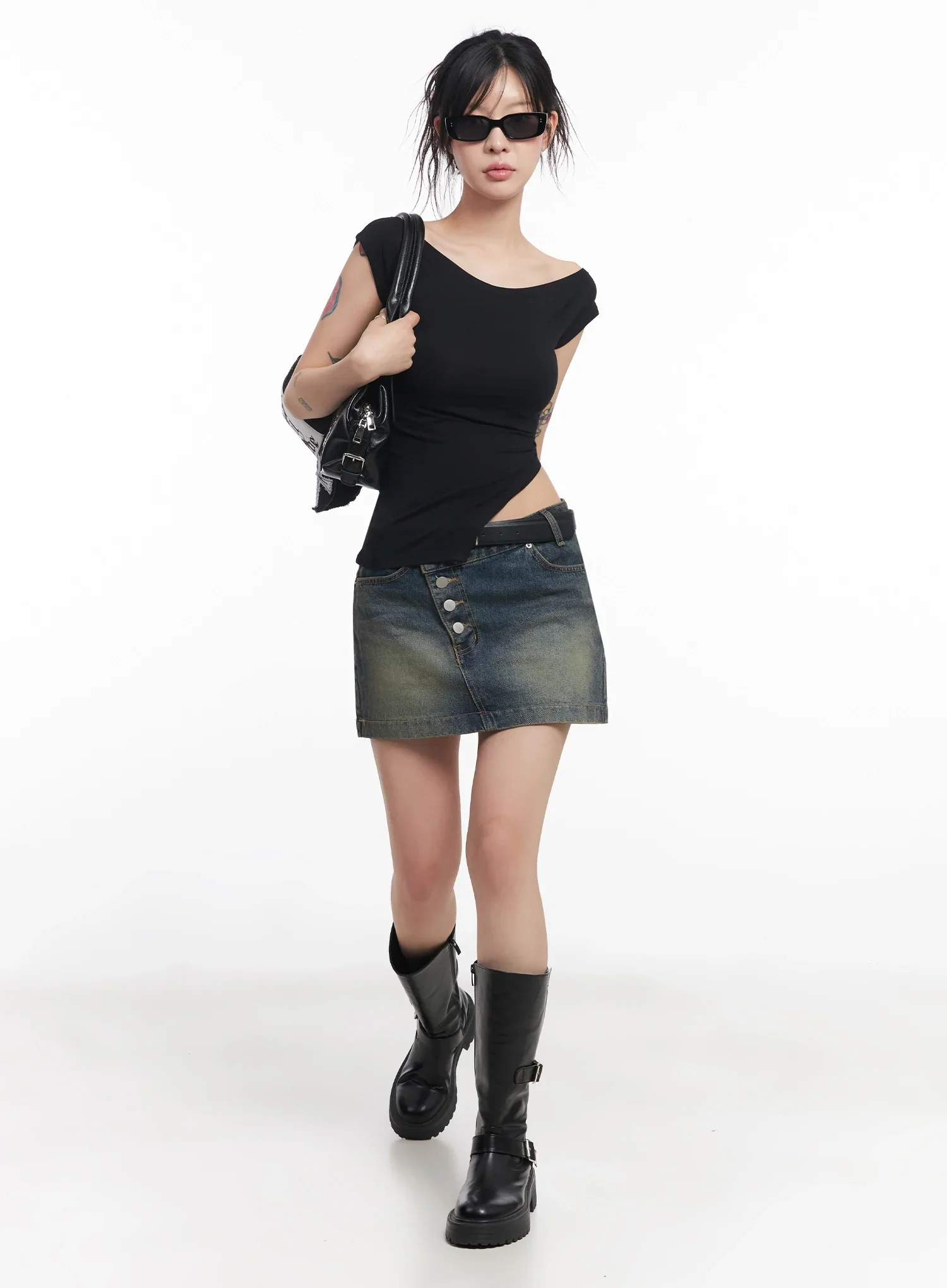 Slit Off-Shoulder Tee IC503 - Image 14