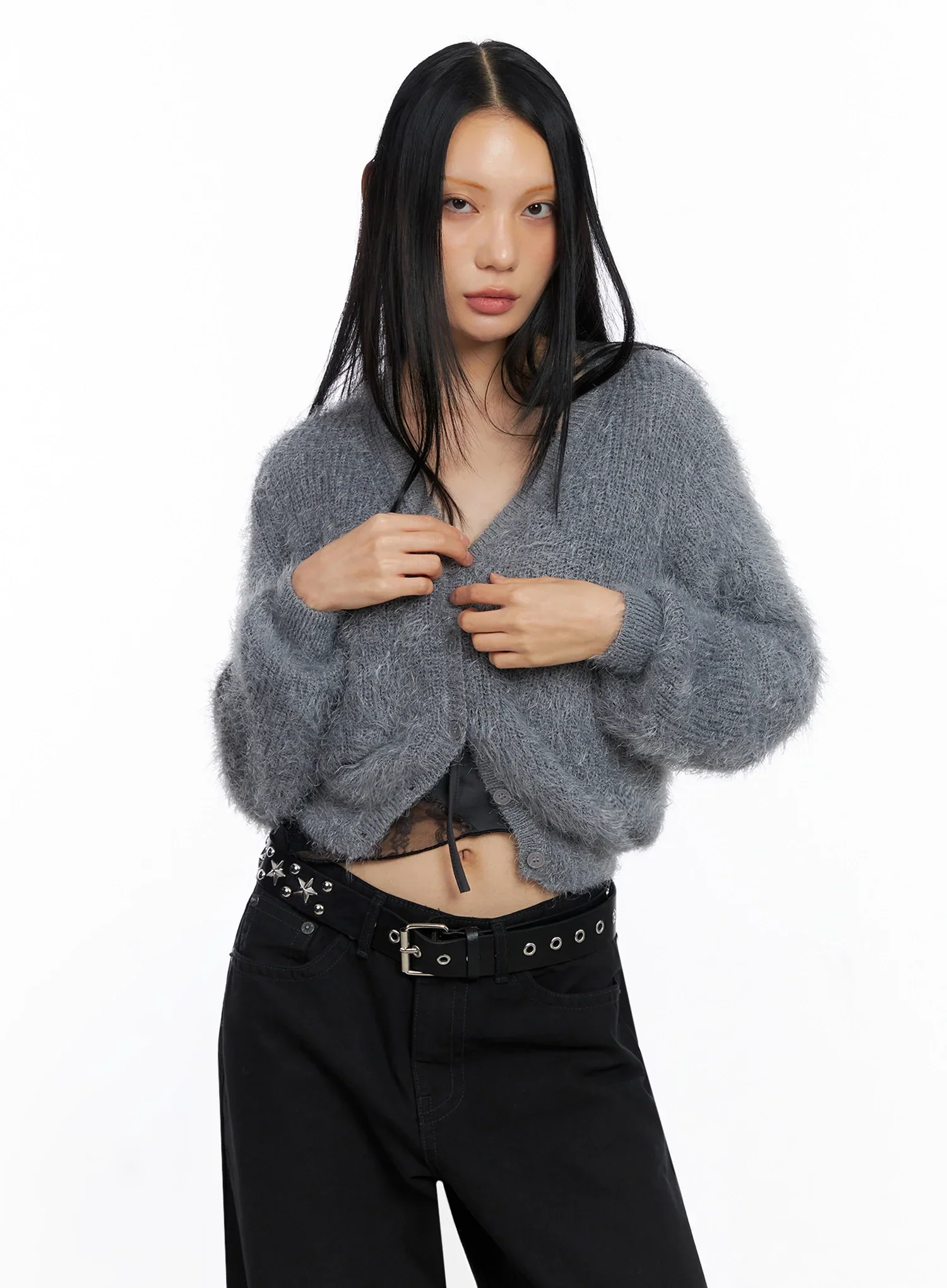 Soft Knit Buttoned Cardigan IO517 - Image 4