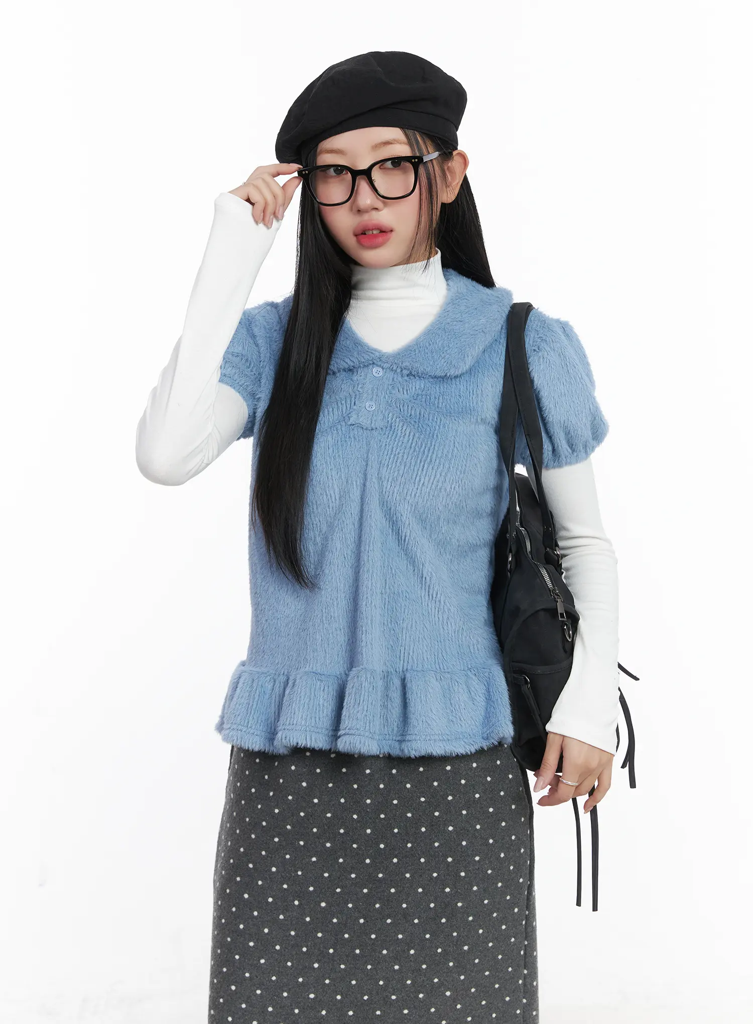 Soft Puff Sleeve Collar Top CD529 - Image 10
