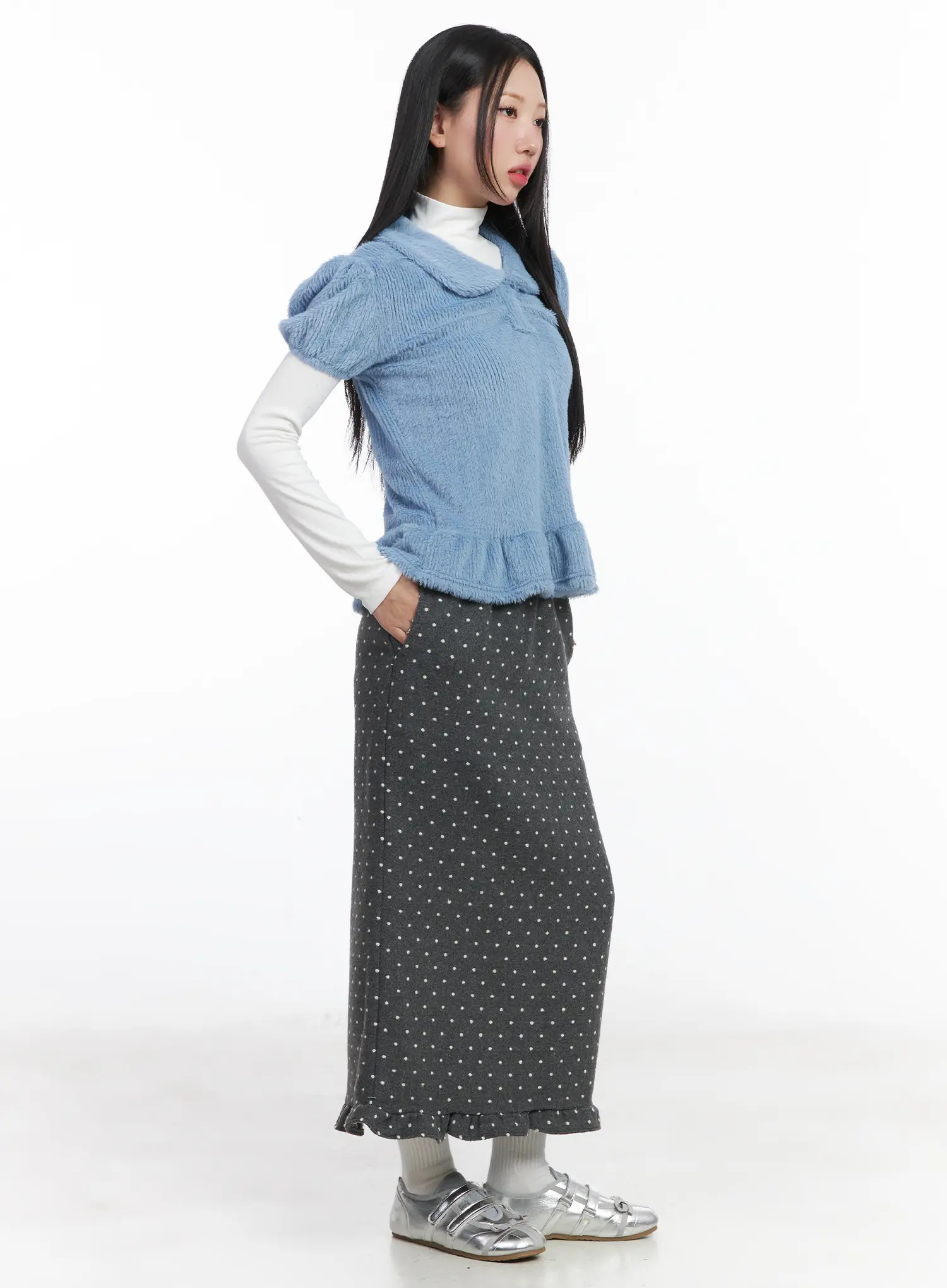 Soft Puff Sleeve Collar Top CD529 - Image 5