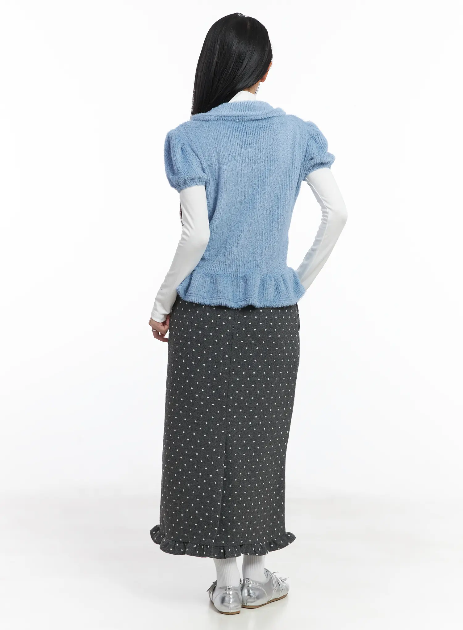 Soft Puff Sleeve Collar Top CD529 - Image 6