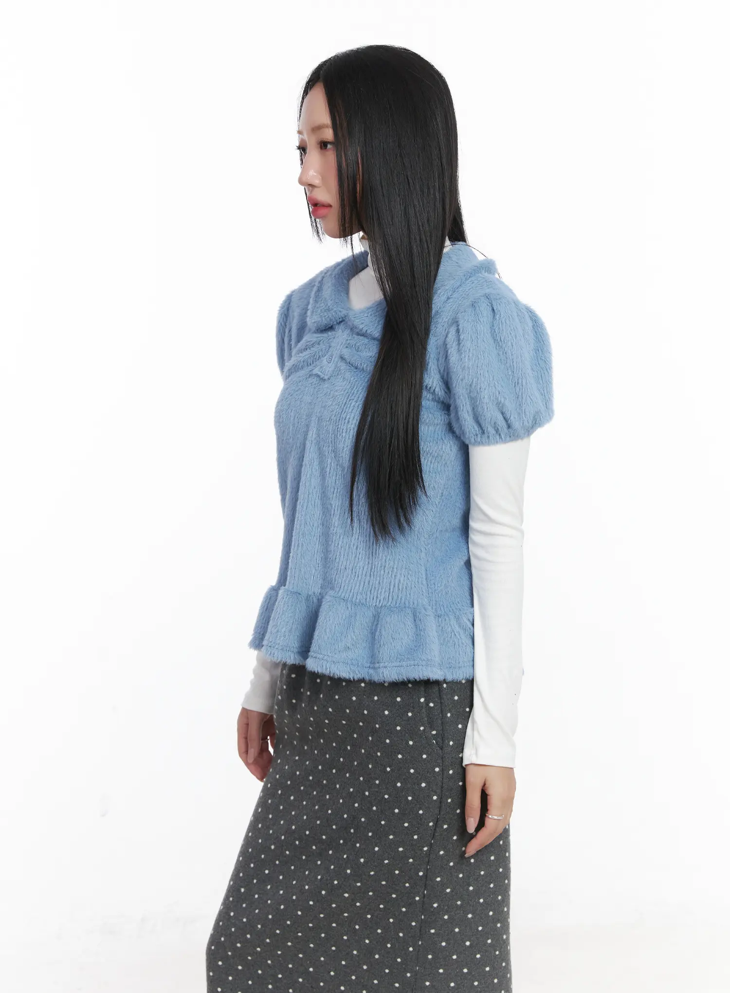 Soft Puff Sleeve Collar Top CD529 - Image 7