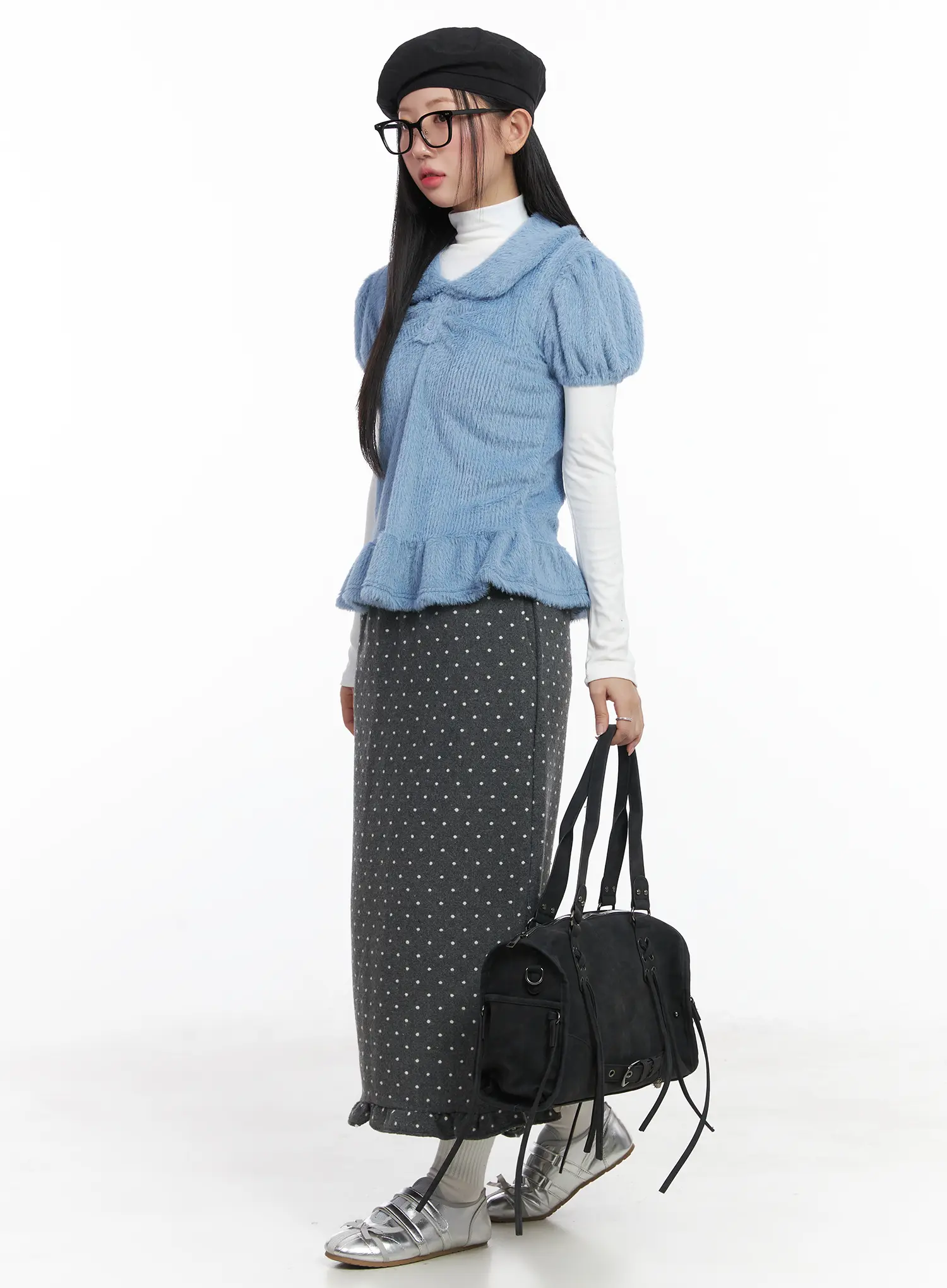 Soft Puff Sleeve Collar Top CD529 - Image 8