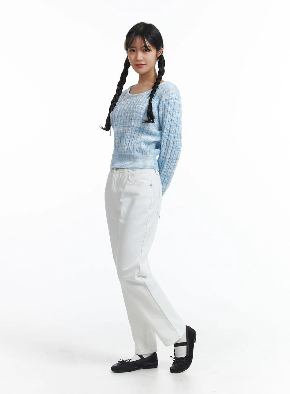 Solid Cotton Straight Pants OJ429 - Image 6