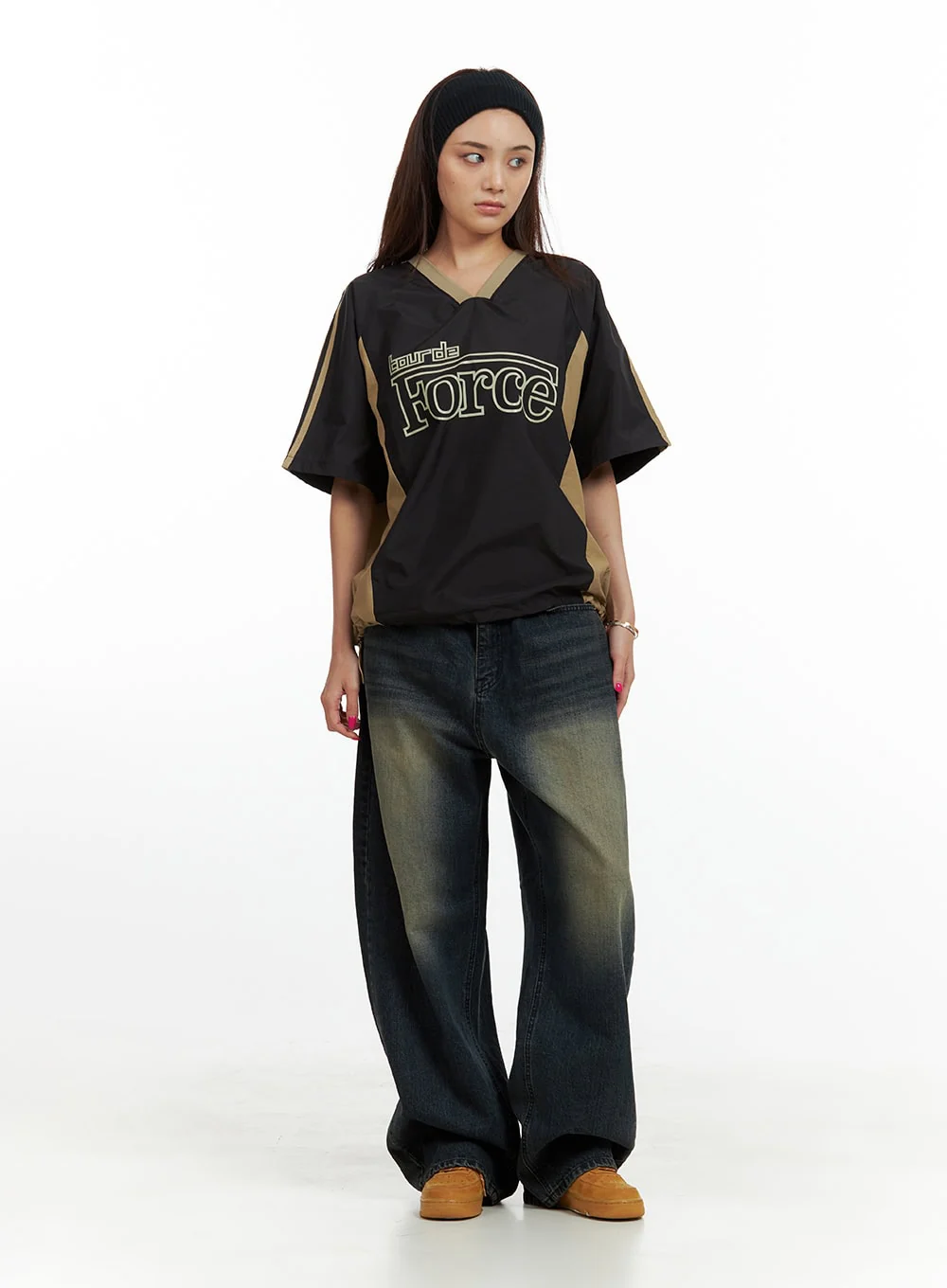 Solid Low Rise Baggy Jeans CU417 - Image 2
