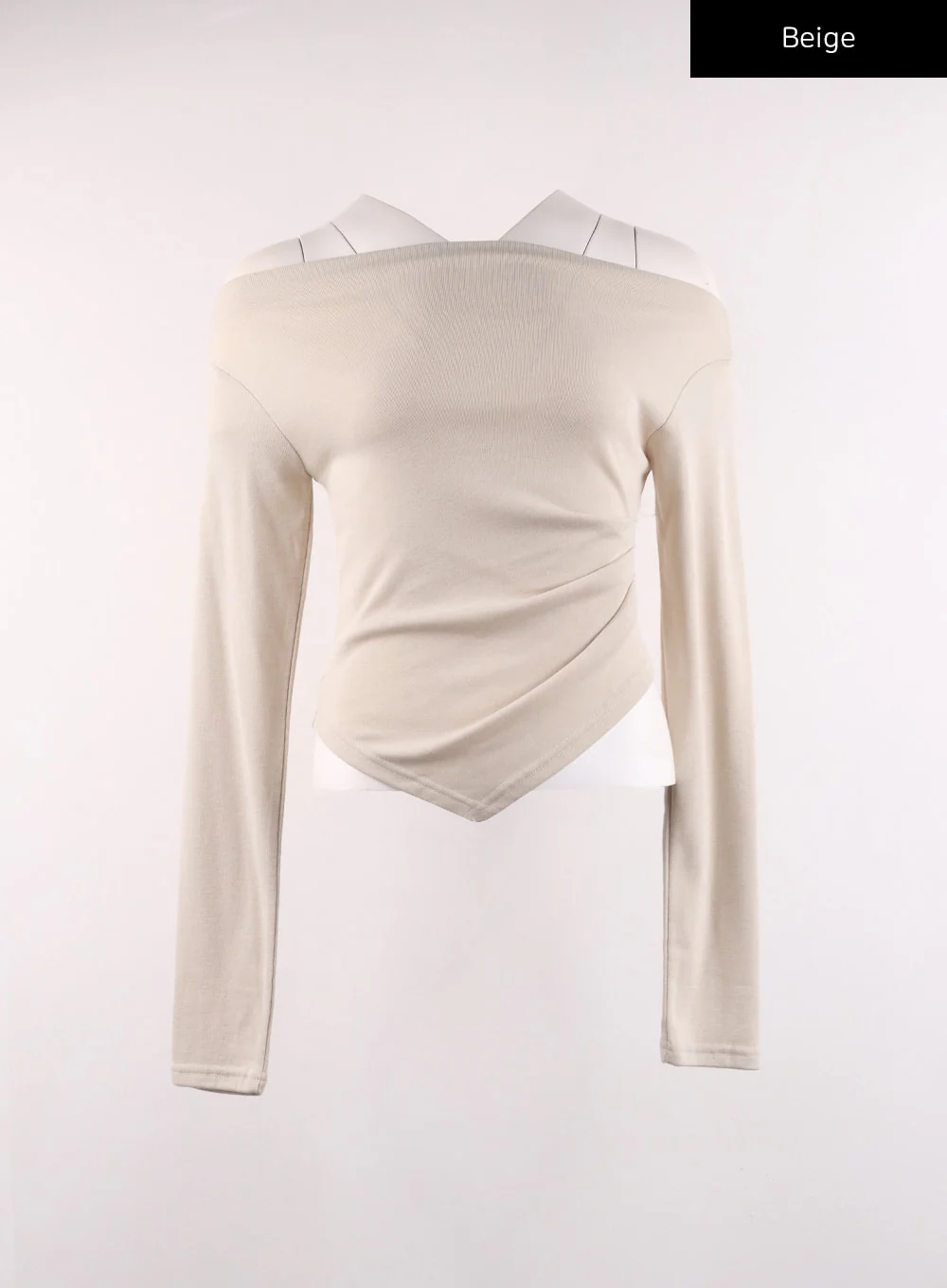 Solid Off-Shoulder Long Sleeve Top IJ430 - Image 9