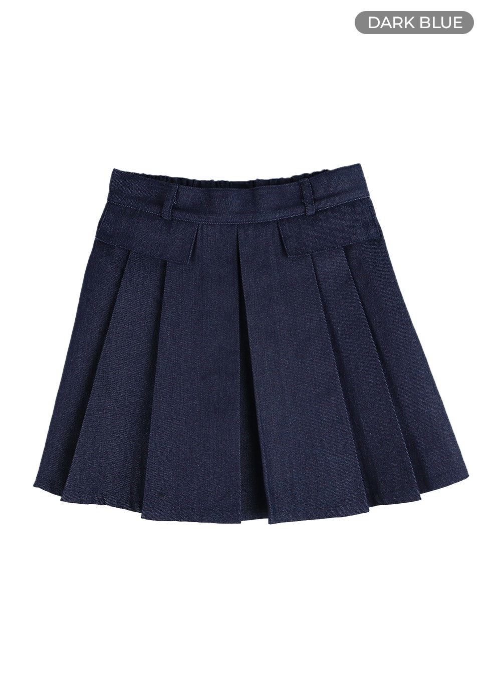 Solid Pleated Denim Mini Skirt IM406 - Image 8