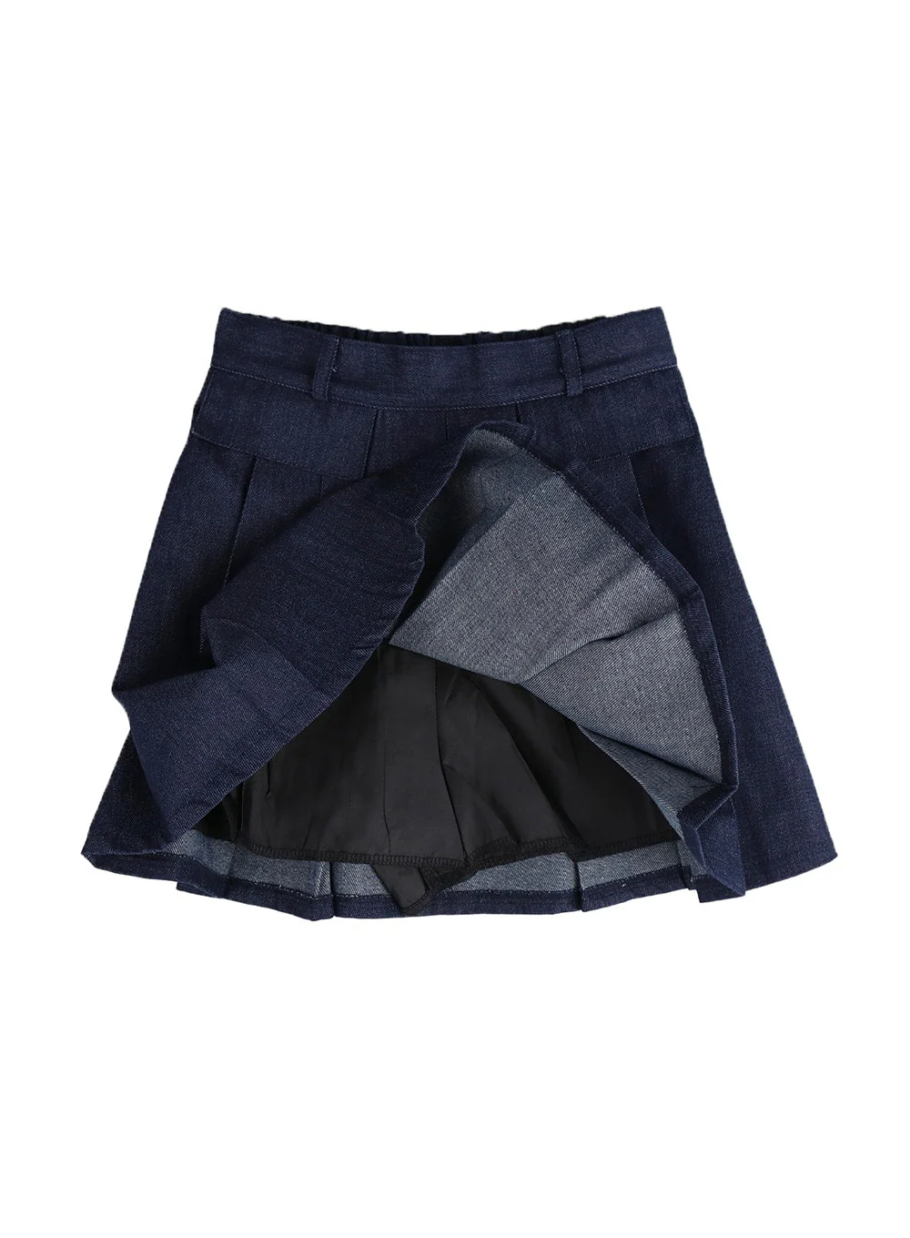 Solid Pleated Denim Mini Skirt IM406 - Image 9