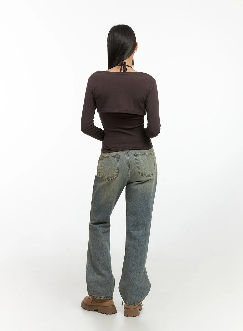 Solid Strap Bolero Cardigan and Cami Set IS427 - Image 9