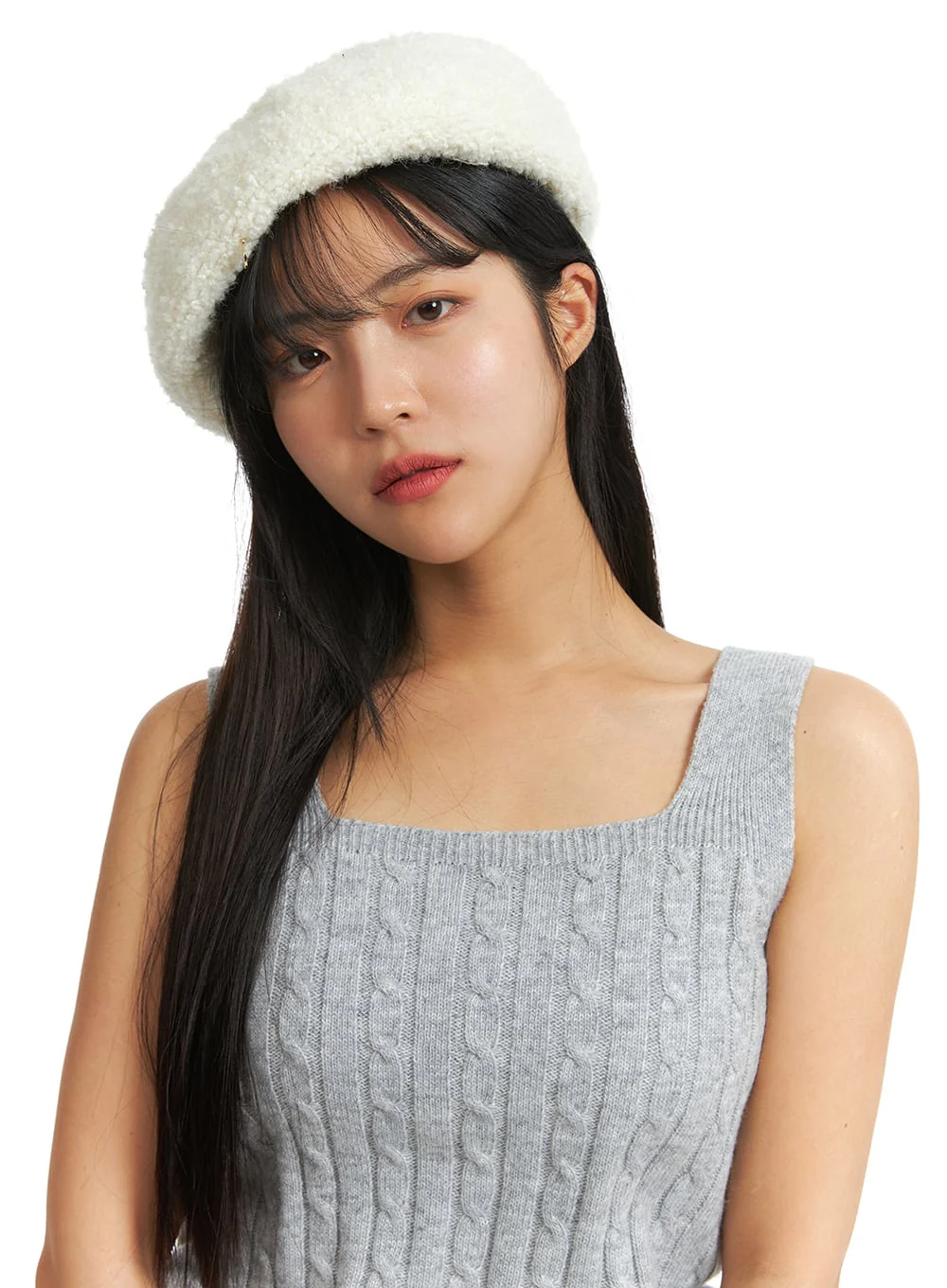 Solid Texture Knitted Tank Top OJ405 - Image 2
