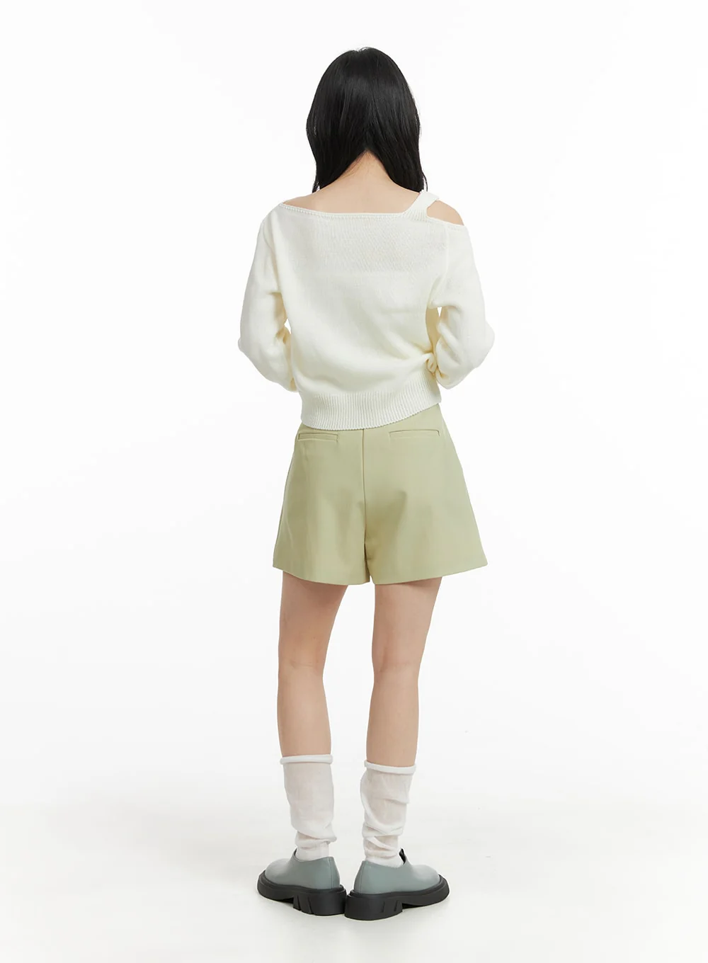 Solid Wide Leg Shorts OM411 - Image 5