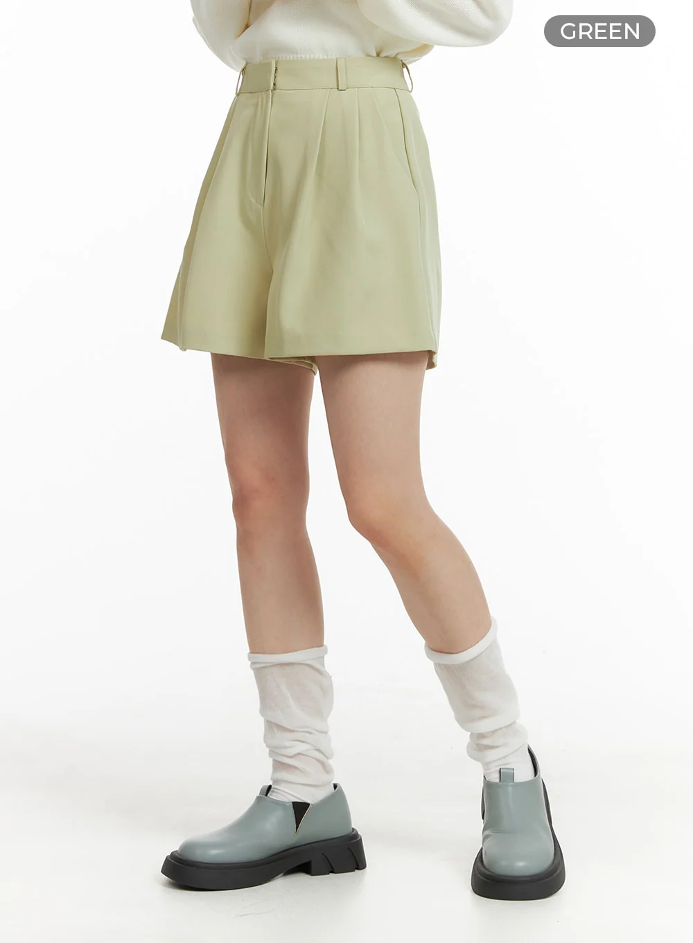 Solid Wide Leg Shorts OM411 - Image 6