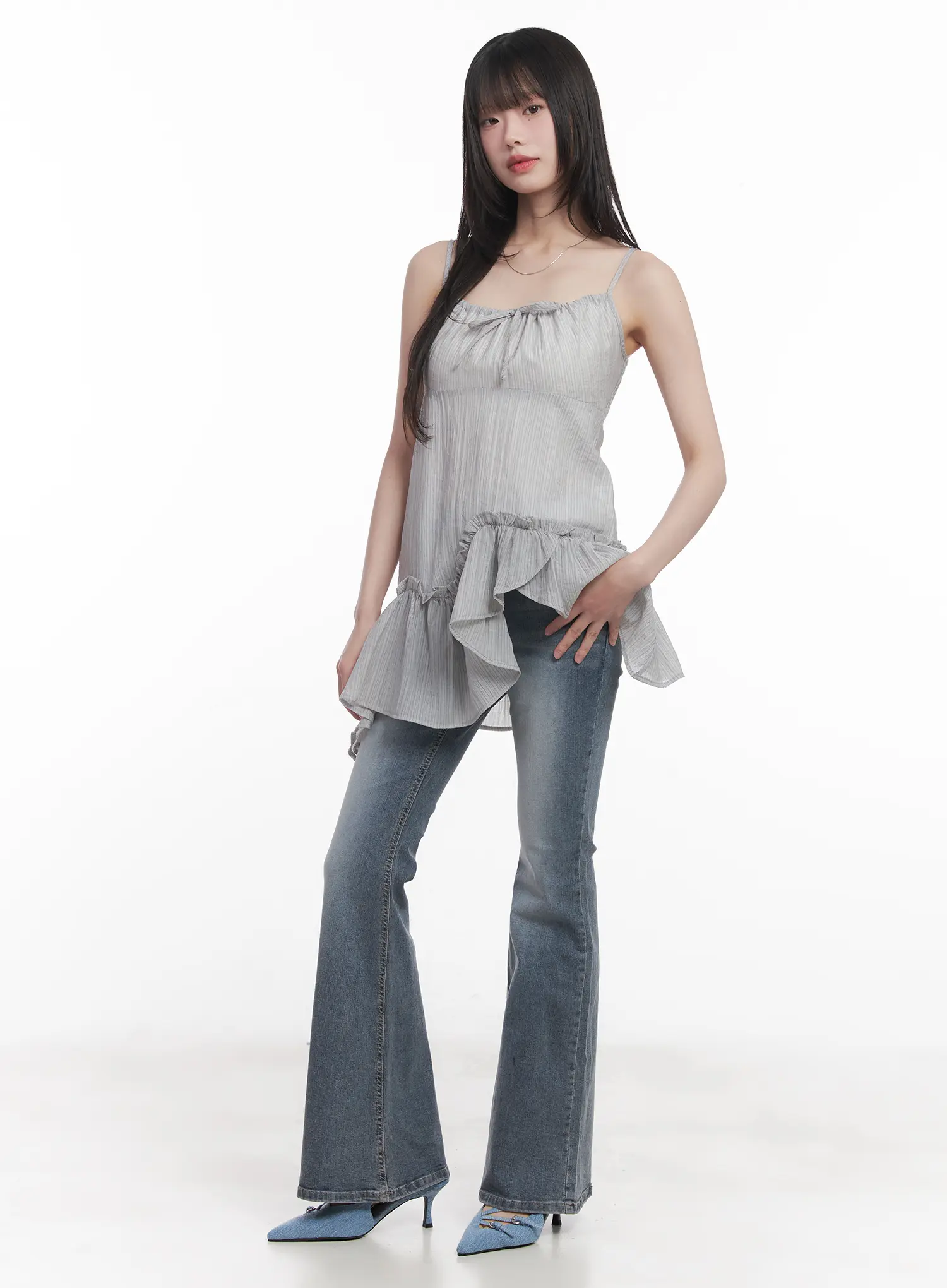 Soyeon Flared Jeans with Hip Pads CU520 - Image 3