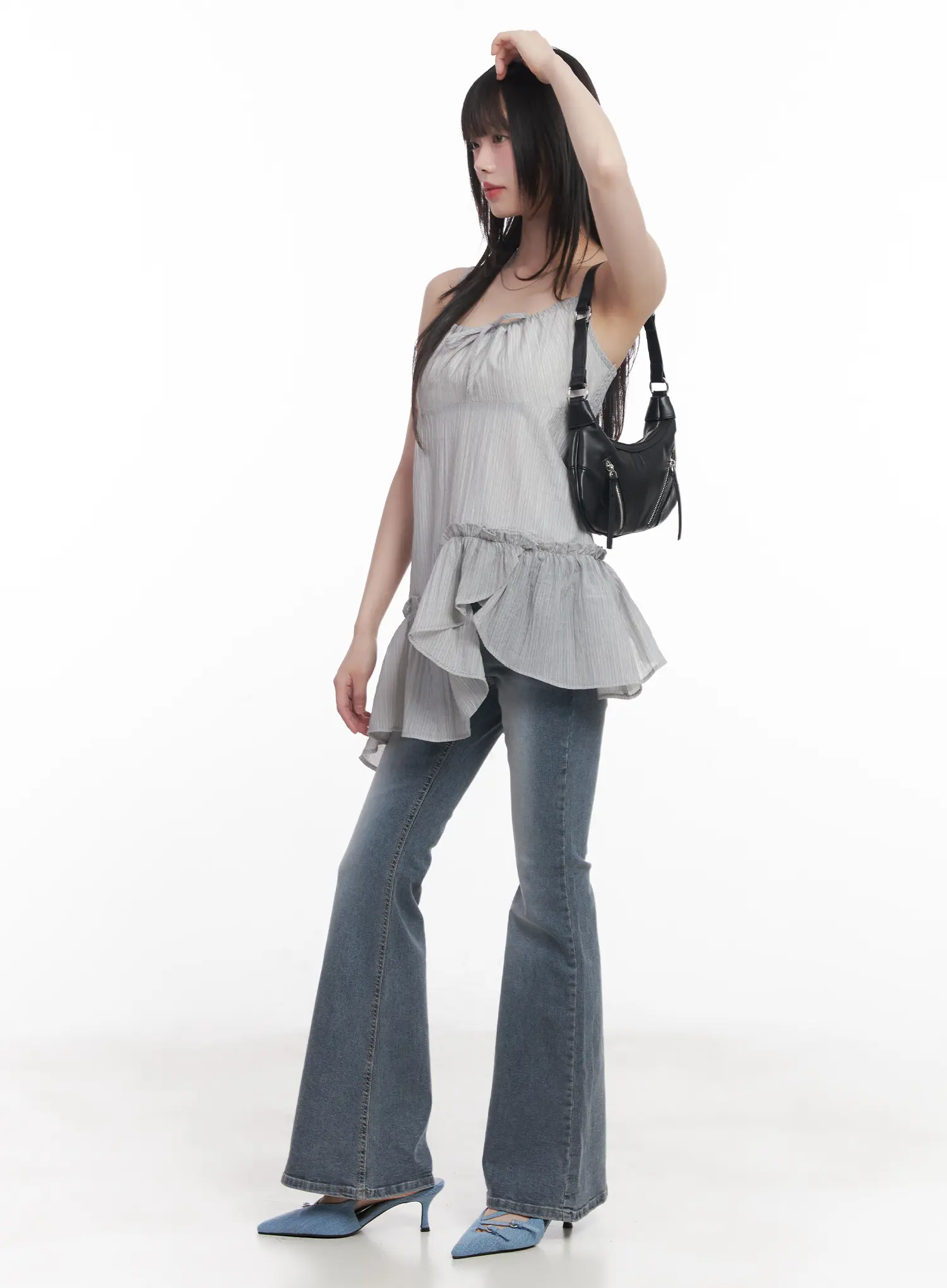 Soyeon Flared Jeans with Hip Pads CU520 - Image 9