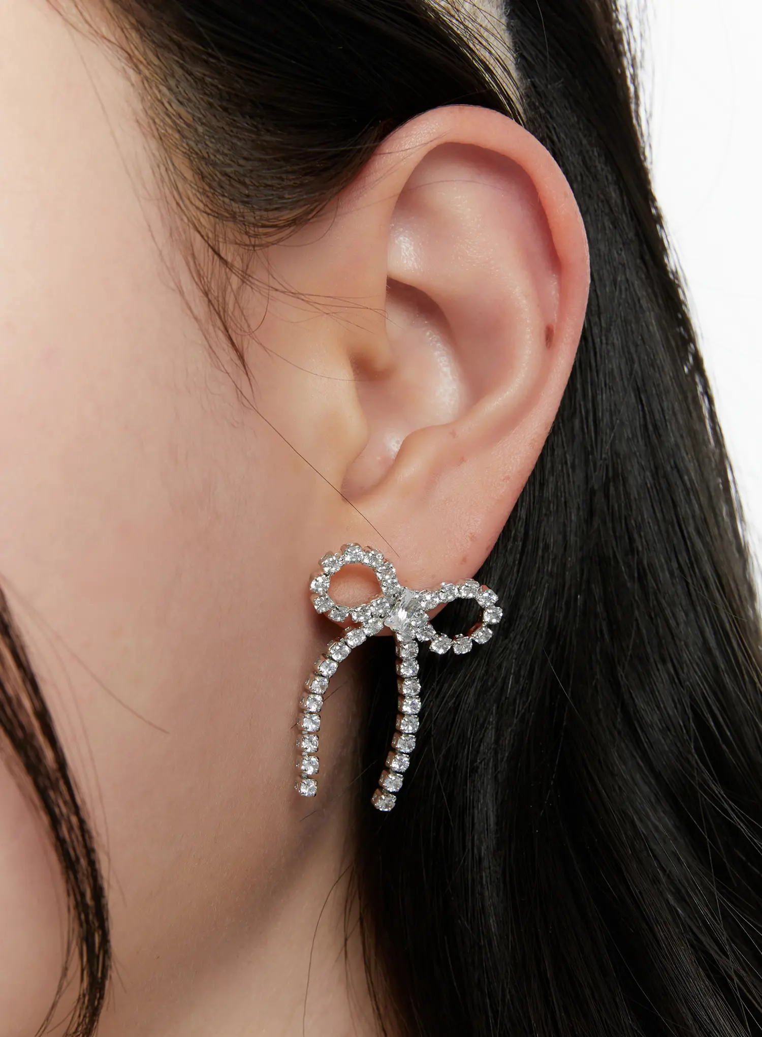 Sparkling Ribbon Earrings F502