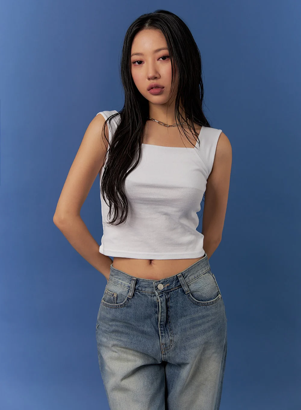 Square Neck Cropped Tank Top CJ425 - Image 6
