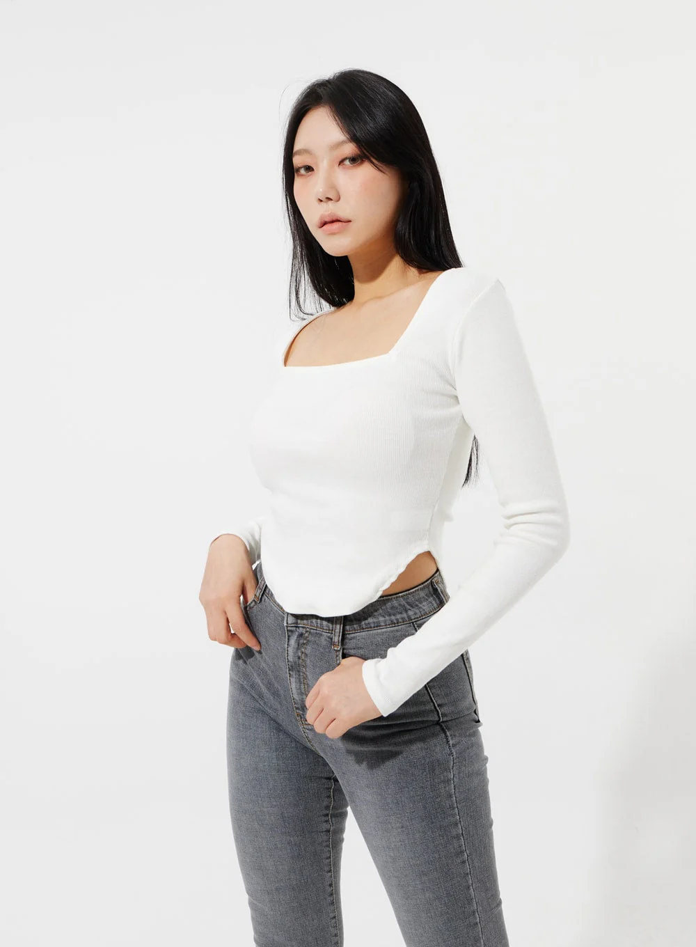 Square Neck Cropped Top IM307 - Image 2