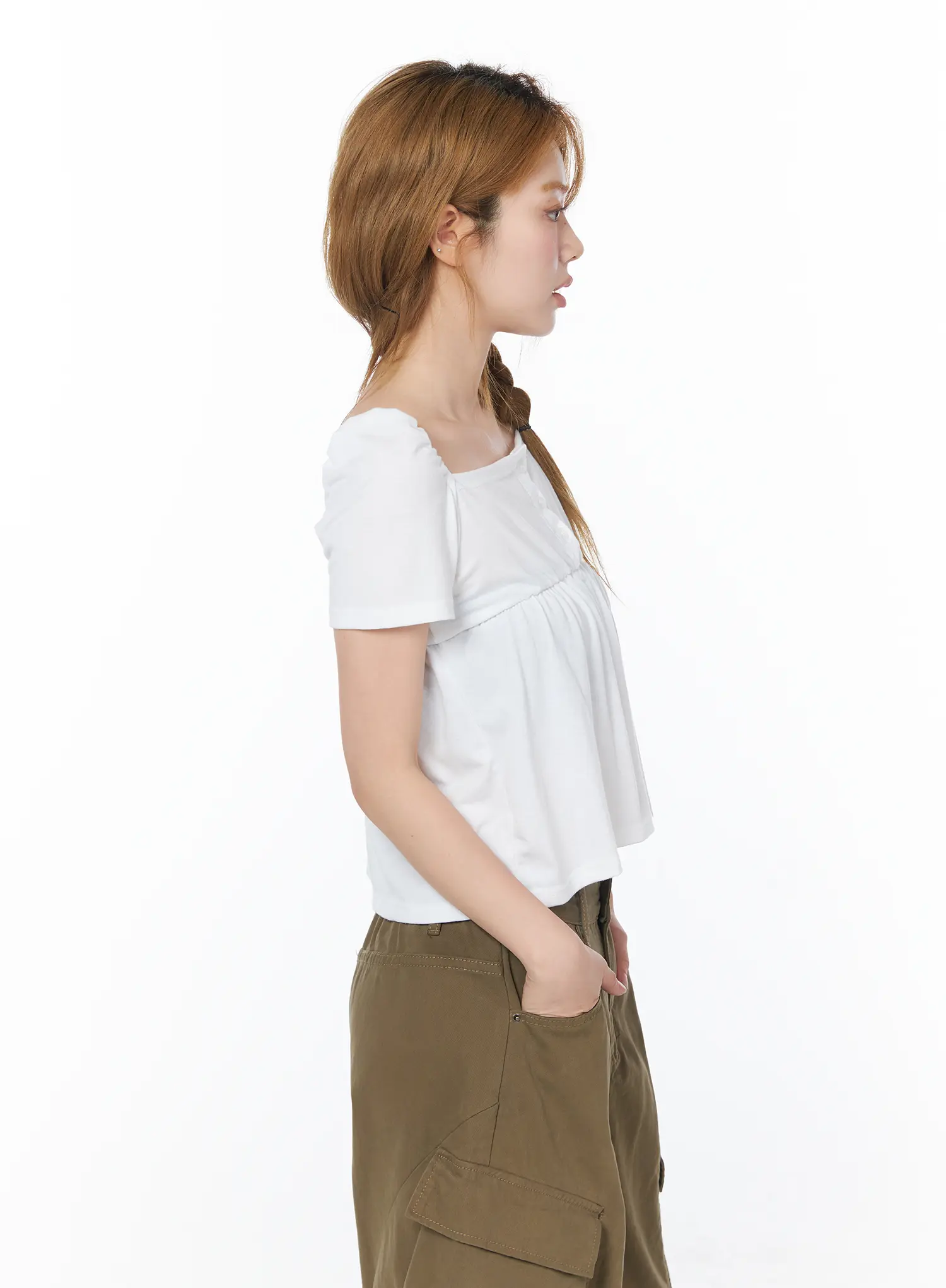 Square-Neck Puff-Sleeve Top CY508 - Image 6