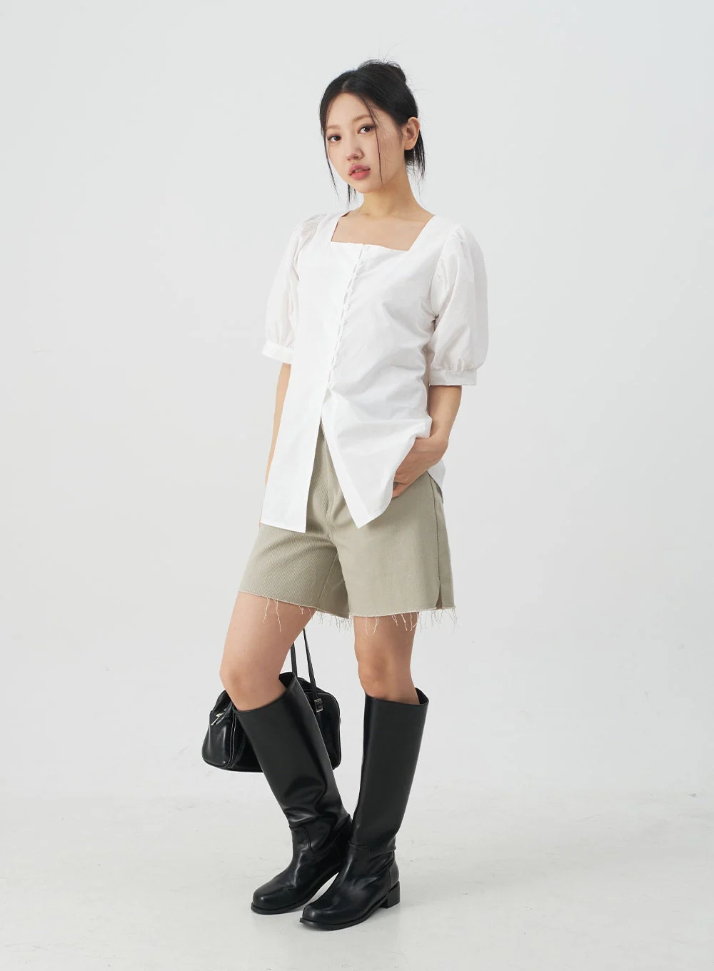 Square Neck Short Sleeve Blouse CY27 - Image 6
