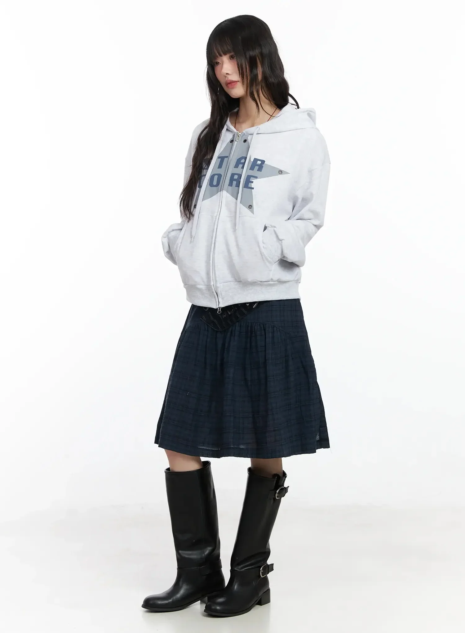 Star Core Eyelet Graphic Hoodie IF505 - Image 10
