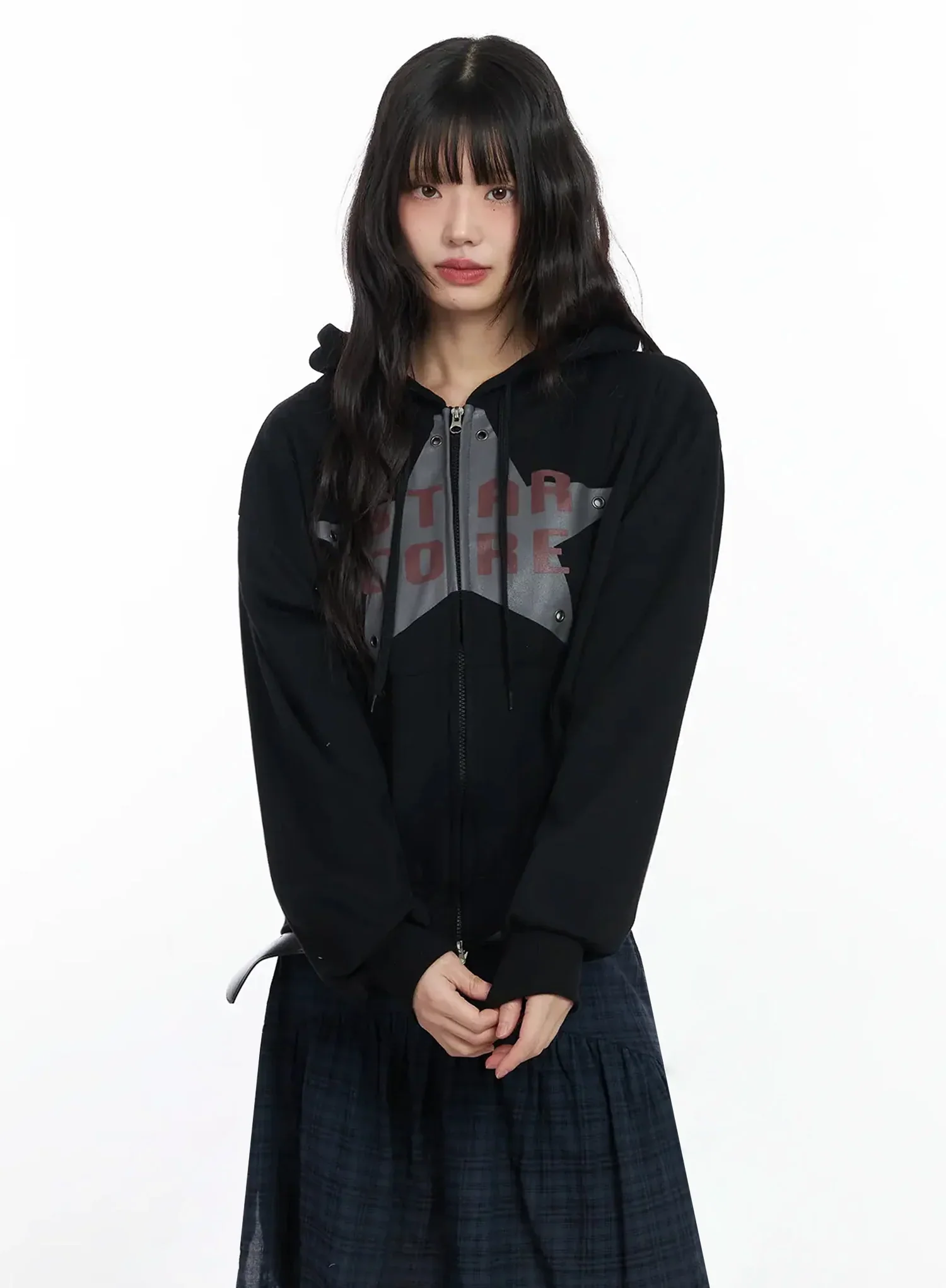 Star Core Eyelet Graphic Hoodie IF505 - Image 14