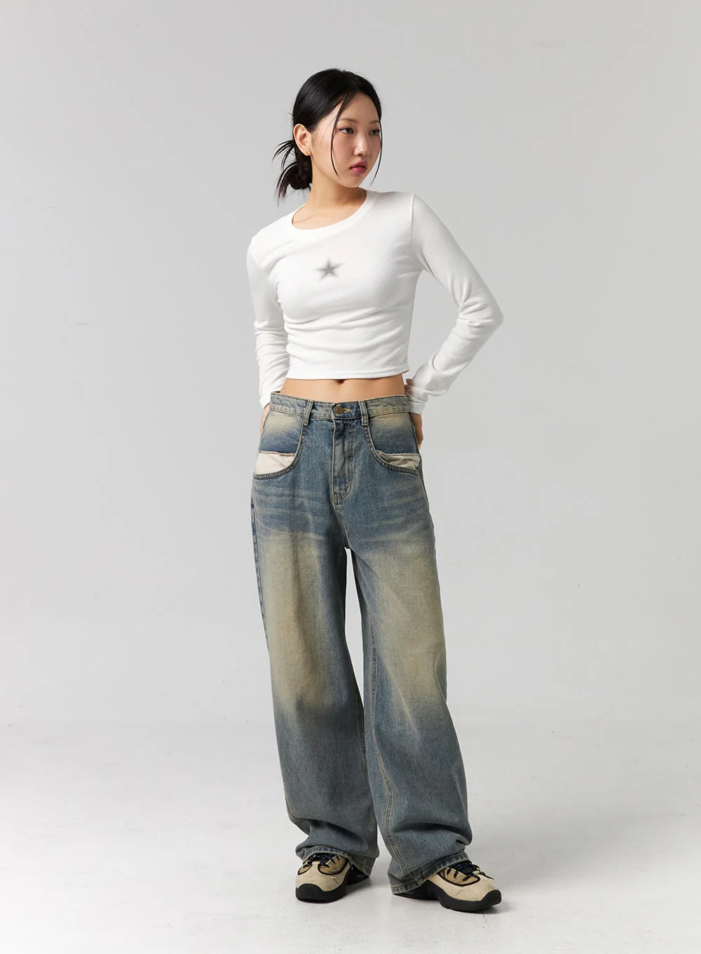 Star Graphic Long Sleeve Slim Fit Tee CG315 - Image 14