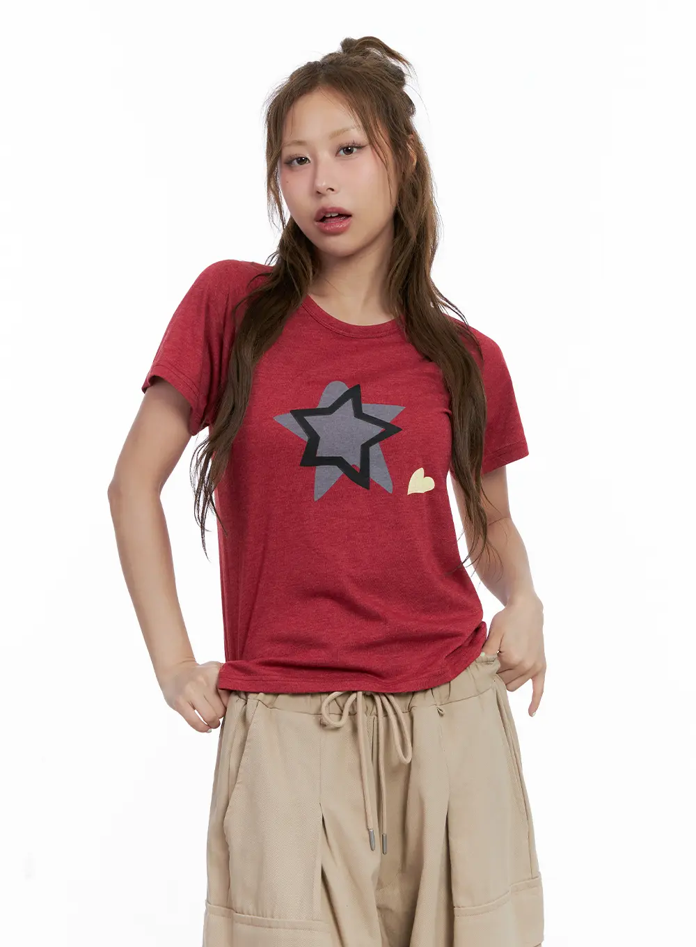 Star Graphic Short-Sleeve Top CL514 - Image 9
