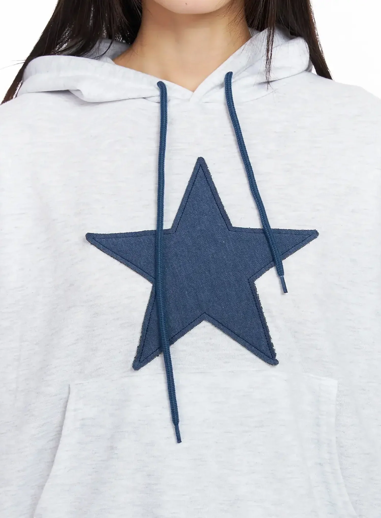 Star Patch Cotton Hoodie IF505 - Image 4
