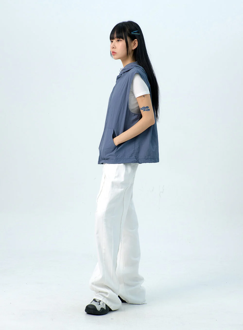 Stitch Detail Wide Fit Pants IG313 - Image 4
