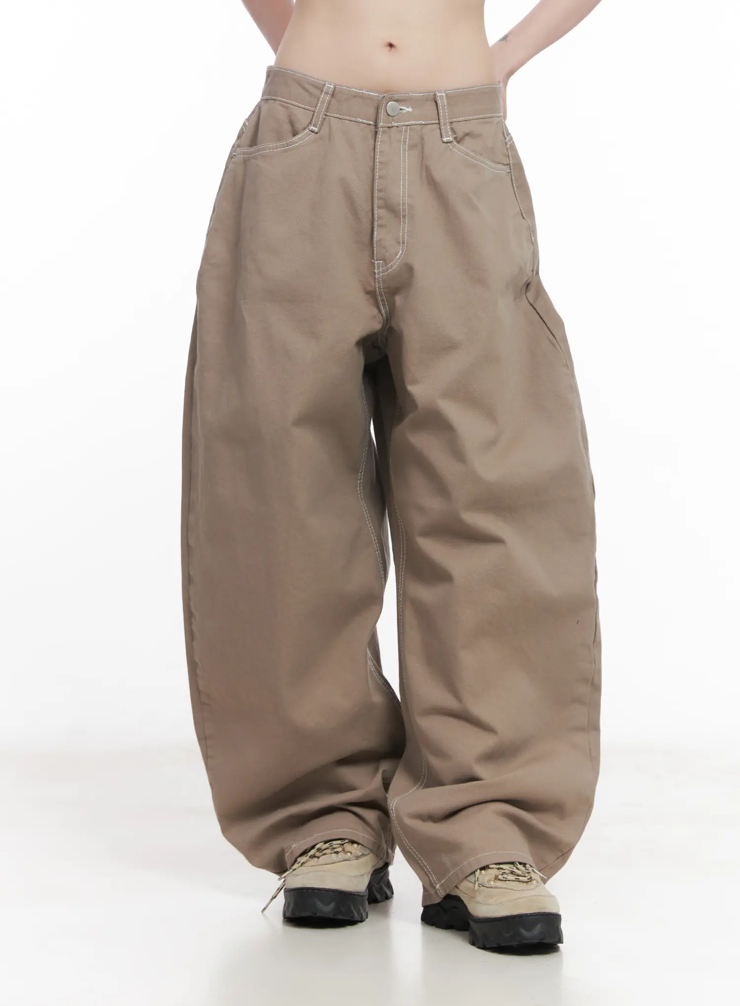 Stitched Wide-Fit Pants CU518 - Image 10