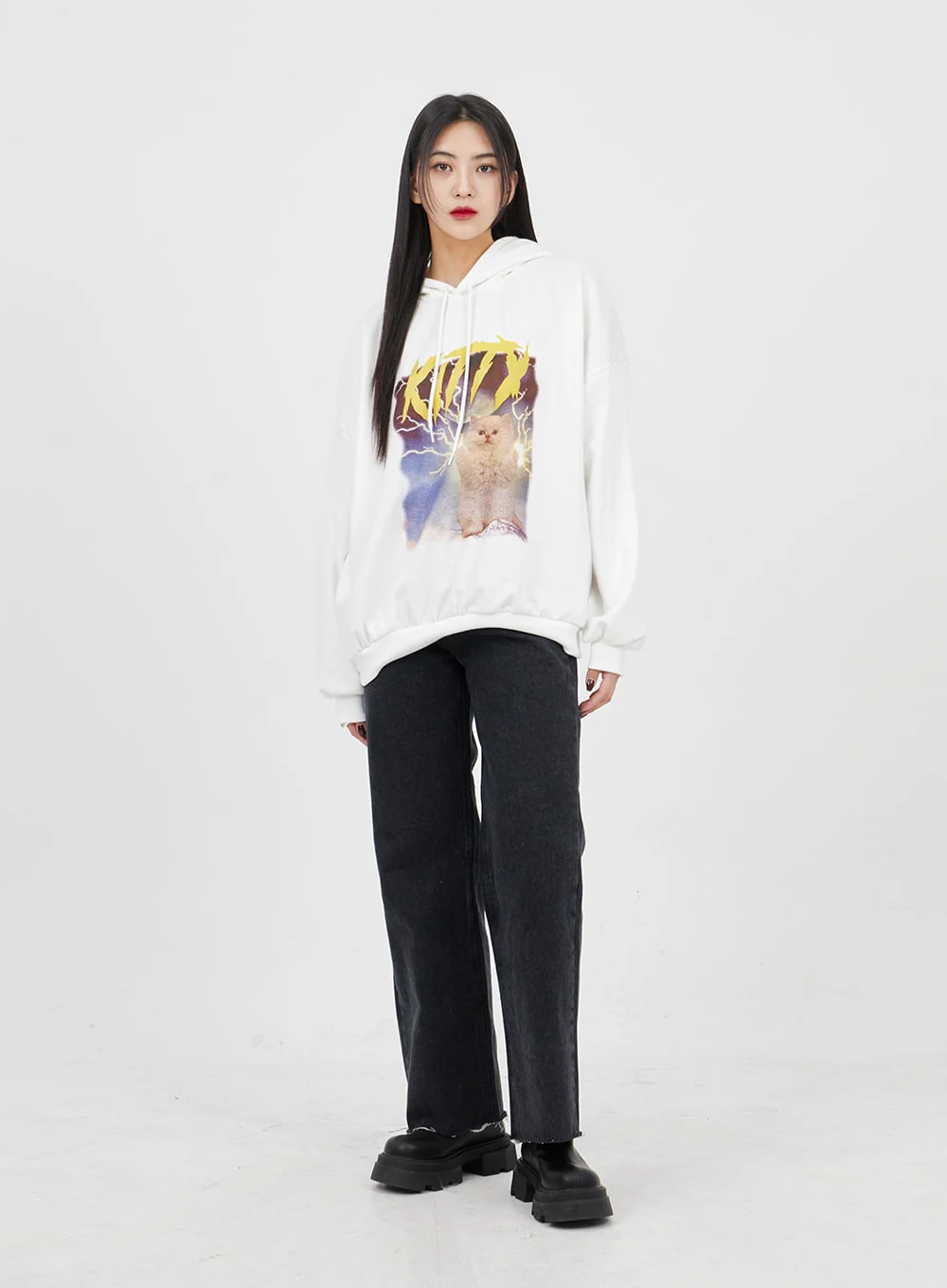 Straight Leg Black Jeans BM316 - Image 4