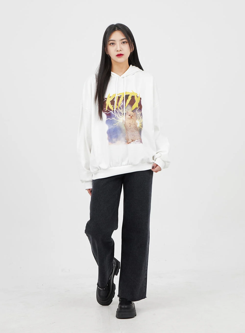 Straight Leg Black Jeans BM316 - Image 5